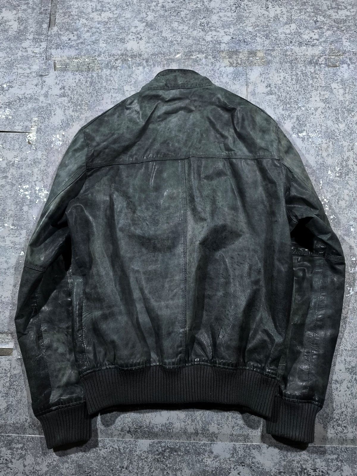 Leather avantgarde dark green hedi slimane type bomber jacket Size US L / EU 52-54 / 3 - 13 Thumbnail