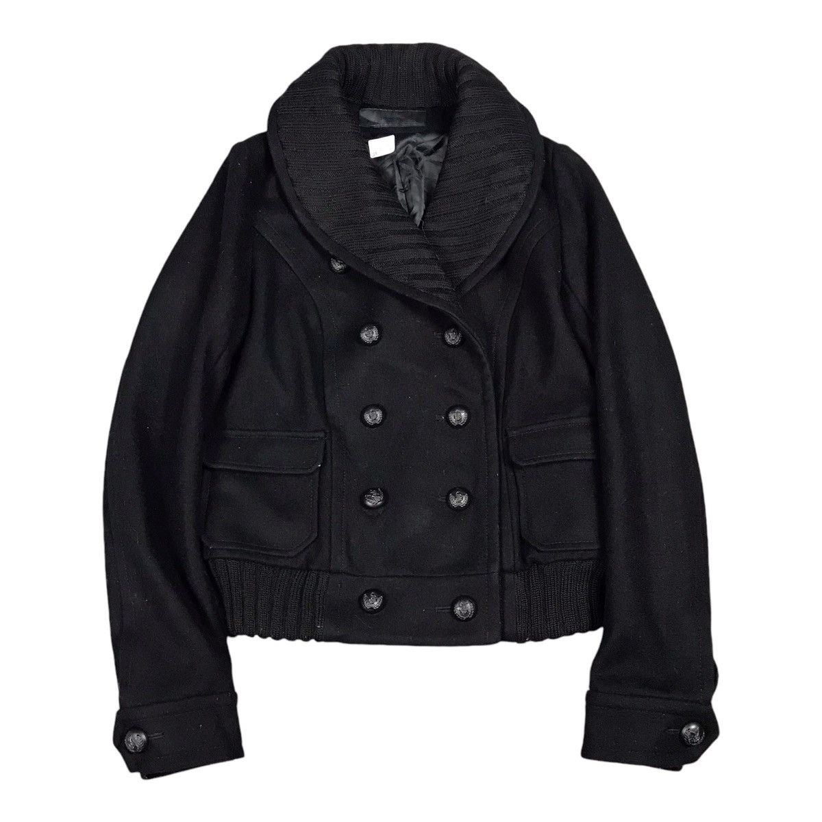 Japanese Brand × MOUSSY MOUSSY BLACK WOOL DOUBLE BREASTED JACKET Size US S / EU 44-46 / 1 - 1 Thumbnail
