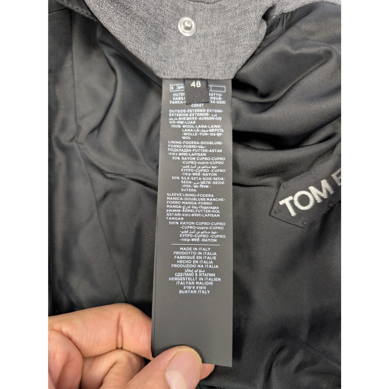 Tom Ford o1rshd1 CC20 Ribbed-Trim Twill Bomber Jacket Light Jacket Size US M / EU 48-50 / 2 - 18 Thumbnail