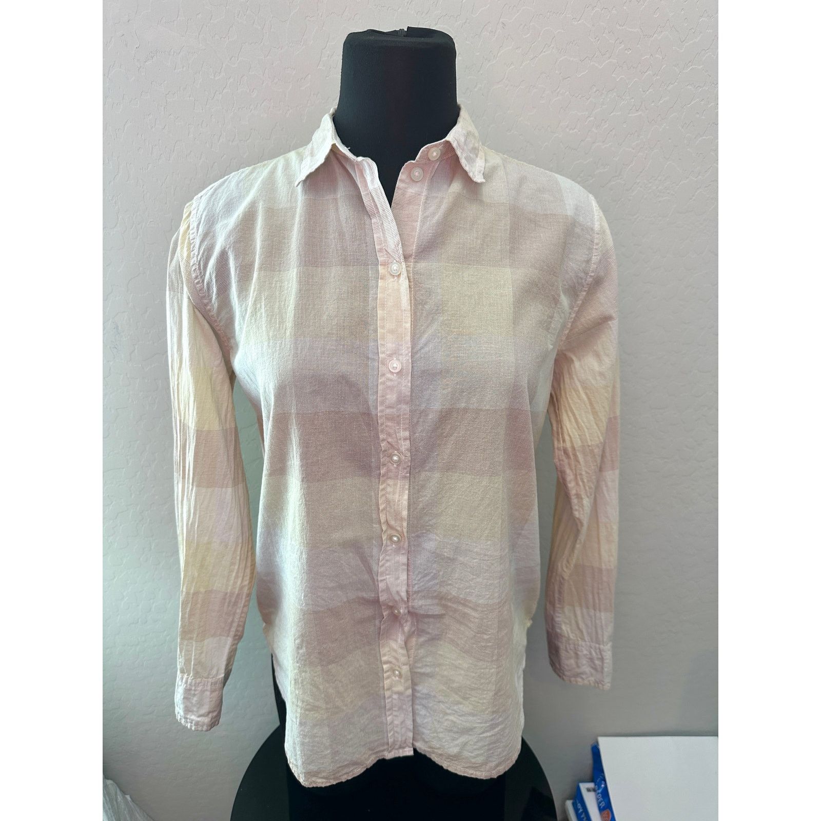 Everlane EVERLANE | The Relaxed Air Muted Checkered Cotton Shirt Size XS / US 0-2 / IT 36-38 - 2 Thumbnail