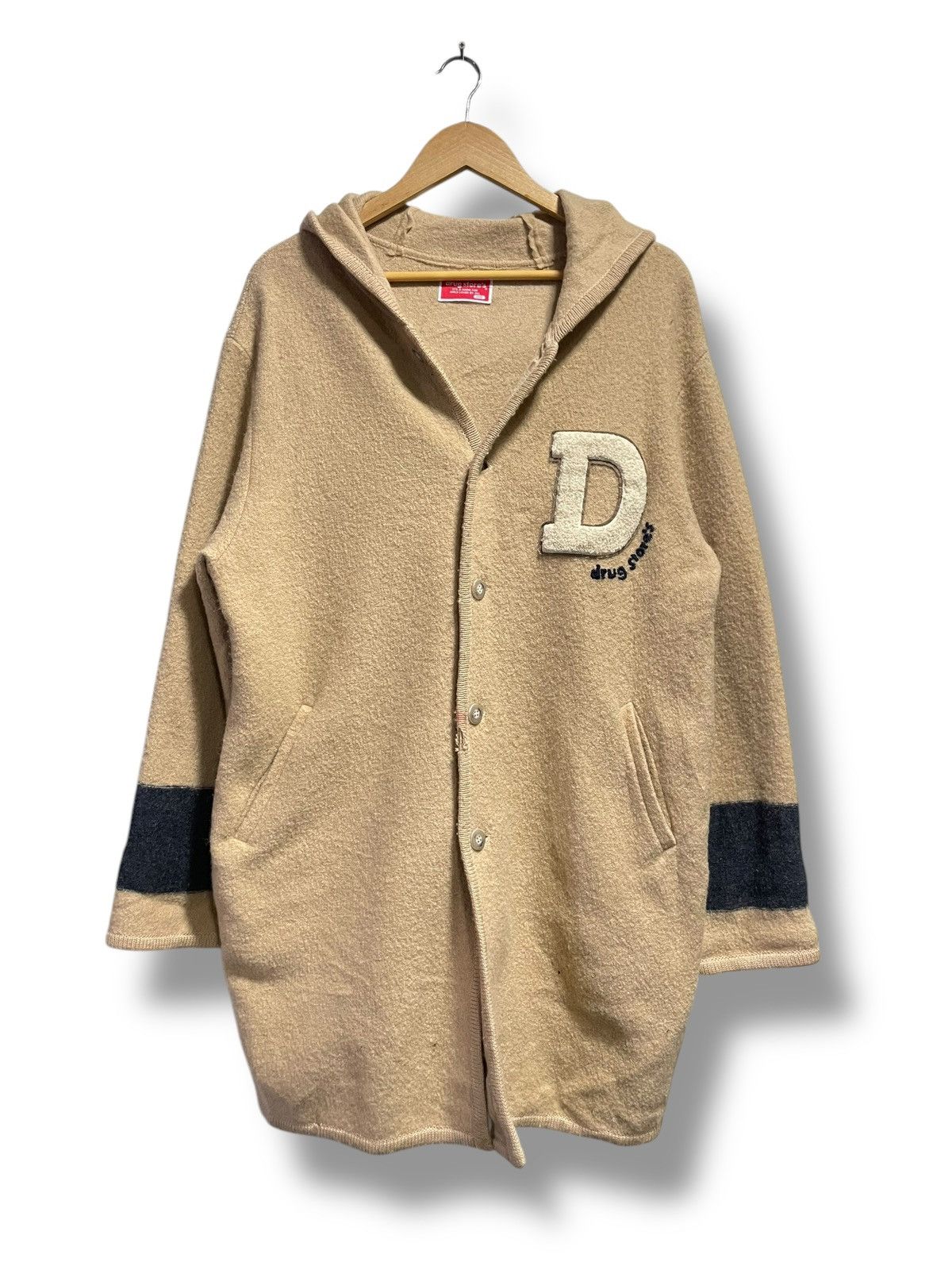 Japanese Brand × Vintage DRUGSTORE Brand Wool Long Coat (78) Size US M / EU 48-50 / 2 - 1 Thumbnail