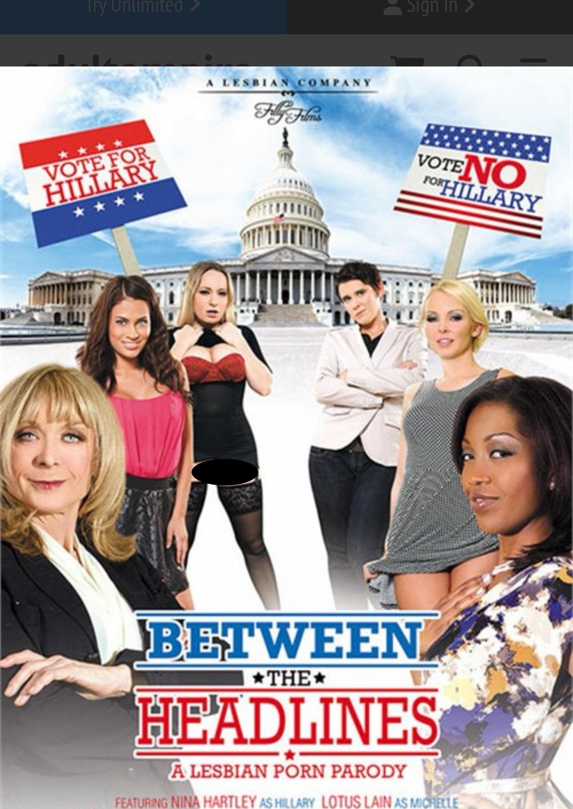 Vintage Between The Headlines Parody - Adult Movie DVD - Filly Films Size ONE SIZE - 1 Preview