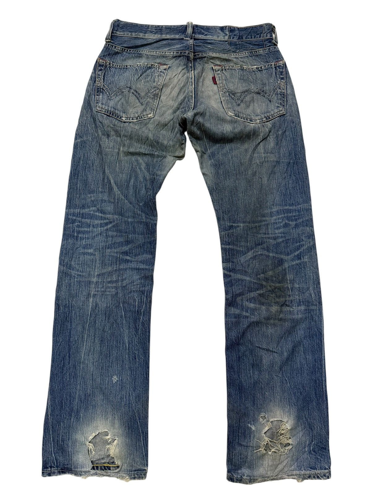 Edwin Vintage Edwin 503 Blue Trip Japan Distressed Loose Jeans Size US 32 / EU 48 - 16 Thumbnail