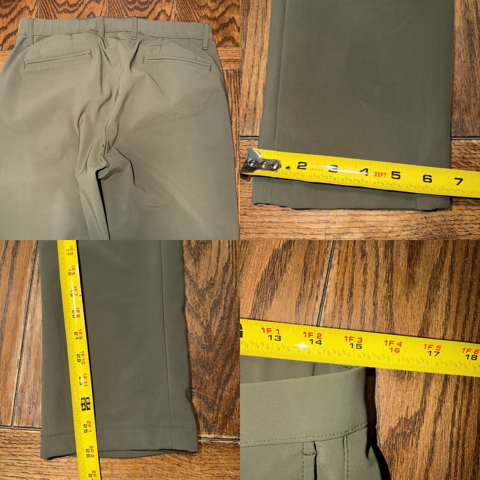 Vintage Proper Cloth Milano Fatigue Performance Knit Pants 35X26 Green Size US 35 - 8 Thumbnail
