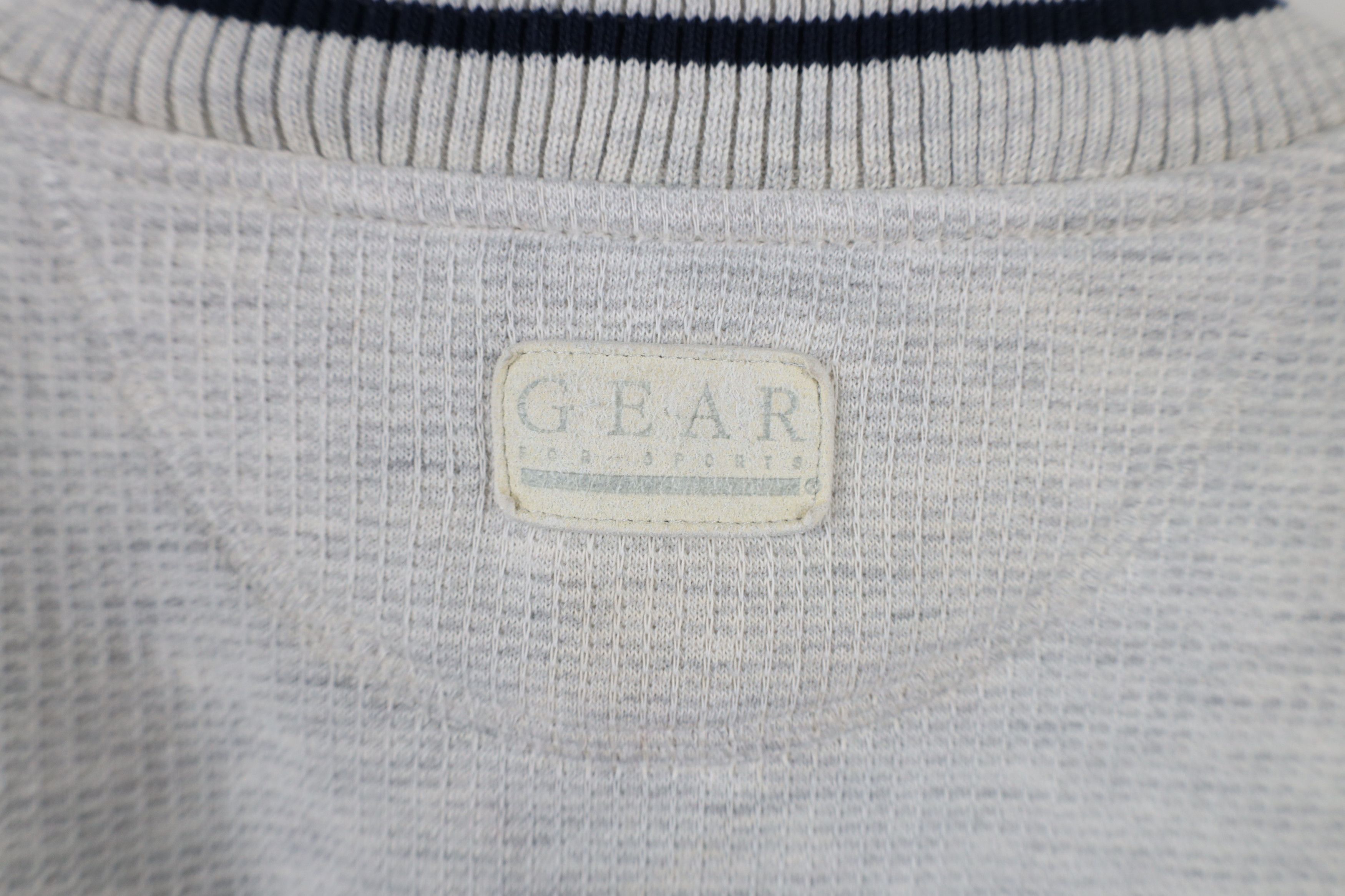 Vintage Vintage 90s Golf Course Thermal Knit V-Neck Sweatshirt Gray Size US M / EU 48-50 / 2 - 9 Thumbnail