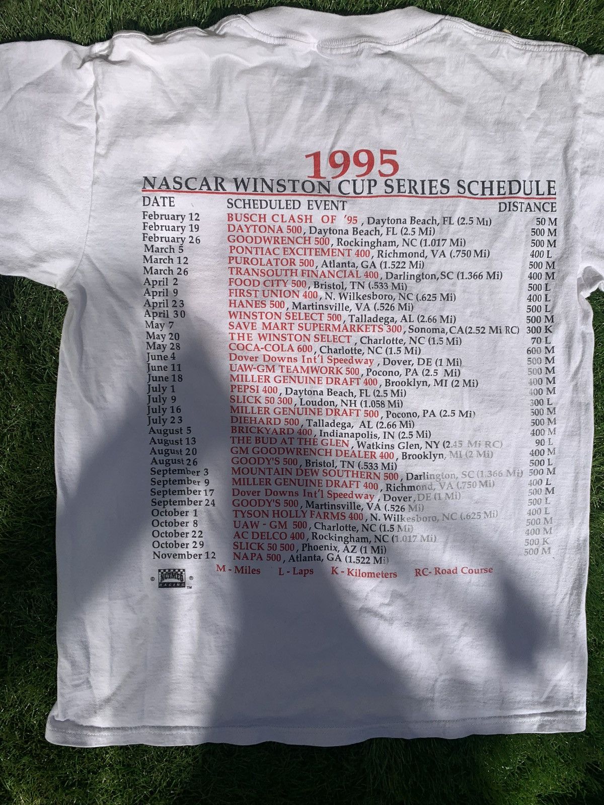NASCAR 1995 Rusty Wallace NASCAR schedule shirt Size US M / EU 48-50 / 2 - 4 Thumbnail