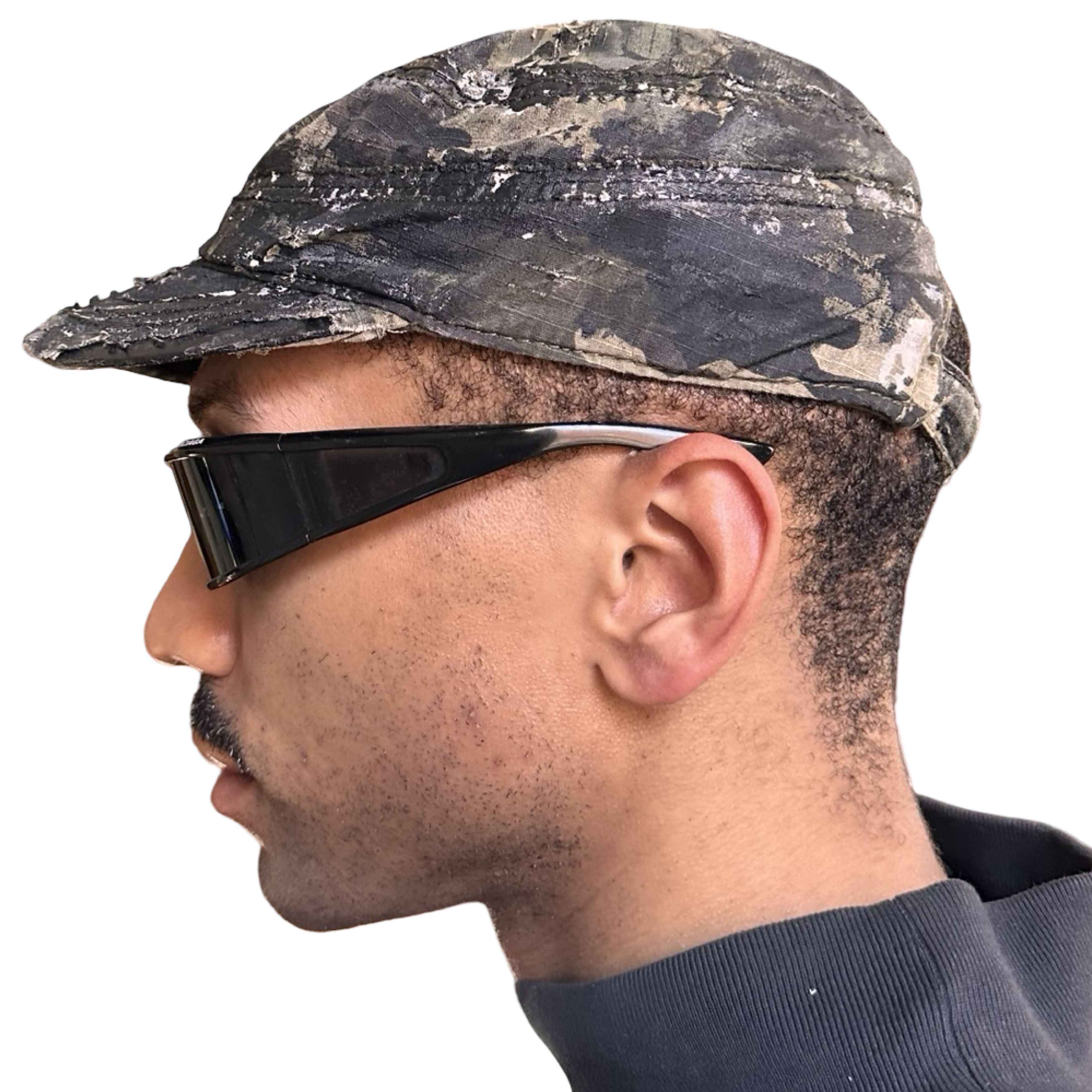 Vintage ASTROBOI* Retro Green Distressed Camouflage Painted Hat Size ONE SIZE - 7 Thumbnail