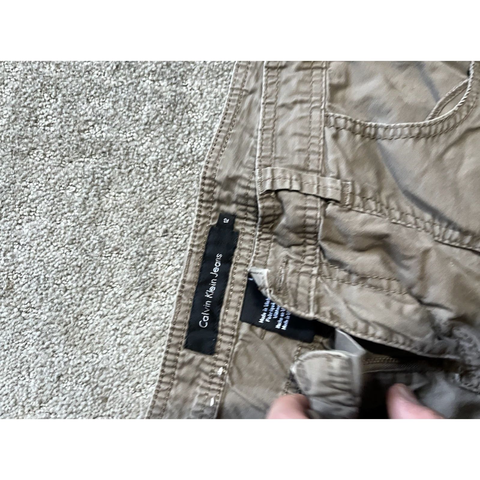 Calvin Klein Calvin Klein Shorts Bermuda Chino Brown 12 Regular Women Cotton Blend 5 in Inseam Button Zip Pockets Stretch Vintage No Size 34" / US 12 / IT 48 - 3 Thumbnail