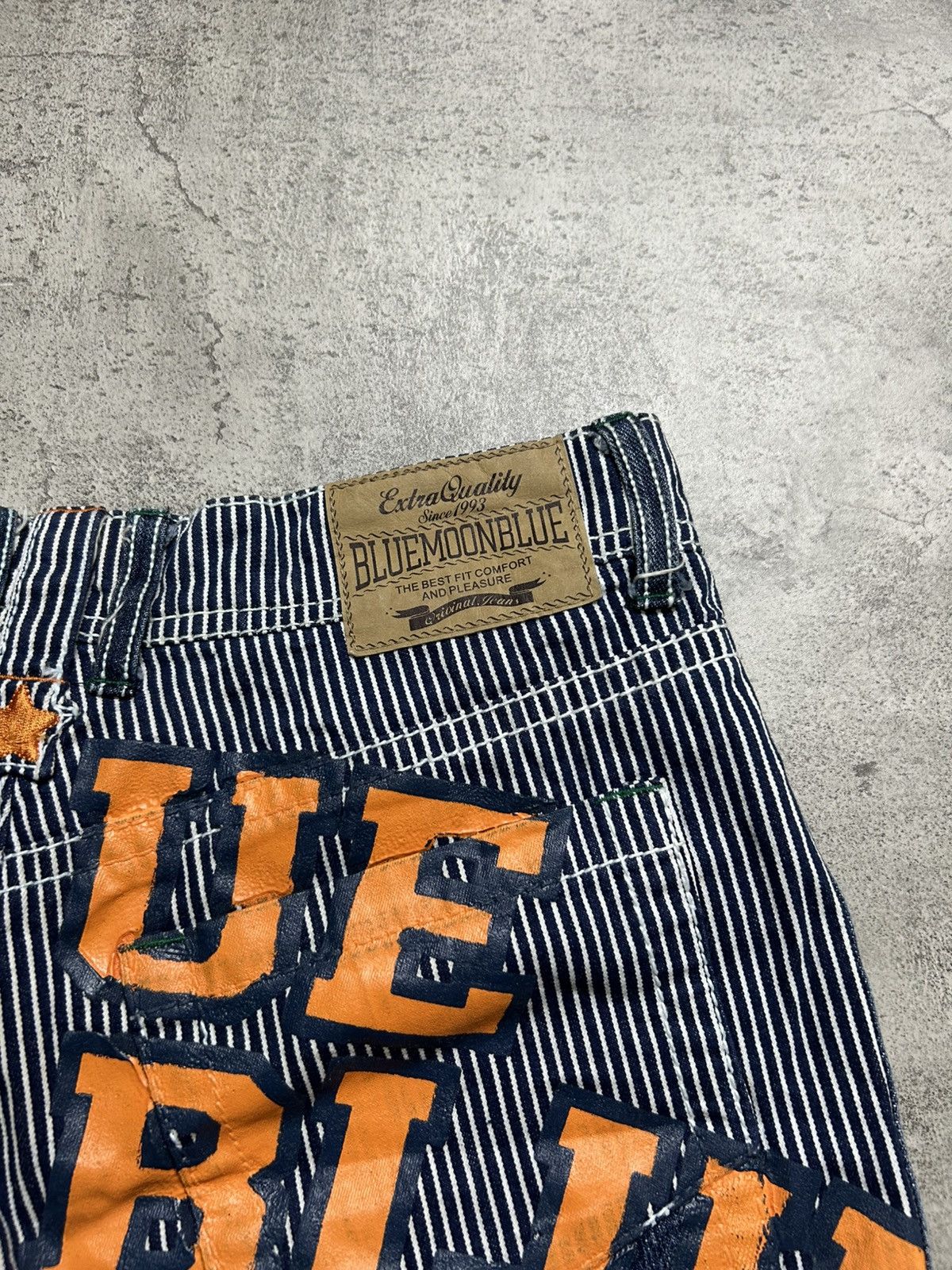 Hysteric Glamour 2000s Blue Moon Blue Hickory Big Logo Short Pants Size US 27 - 9 Thumbnail