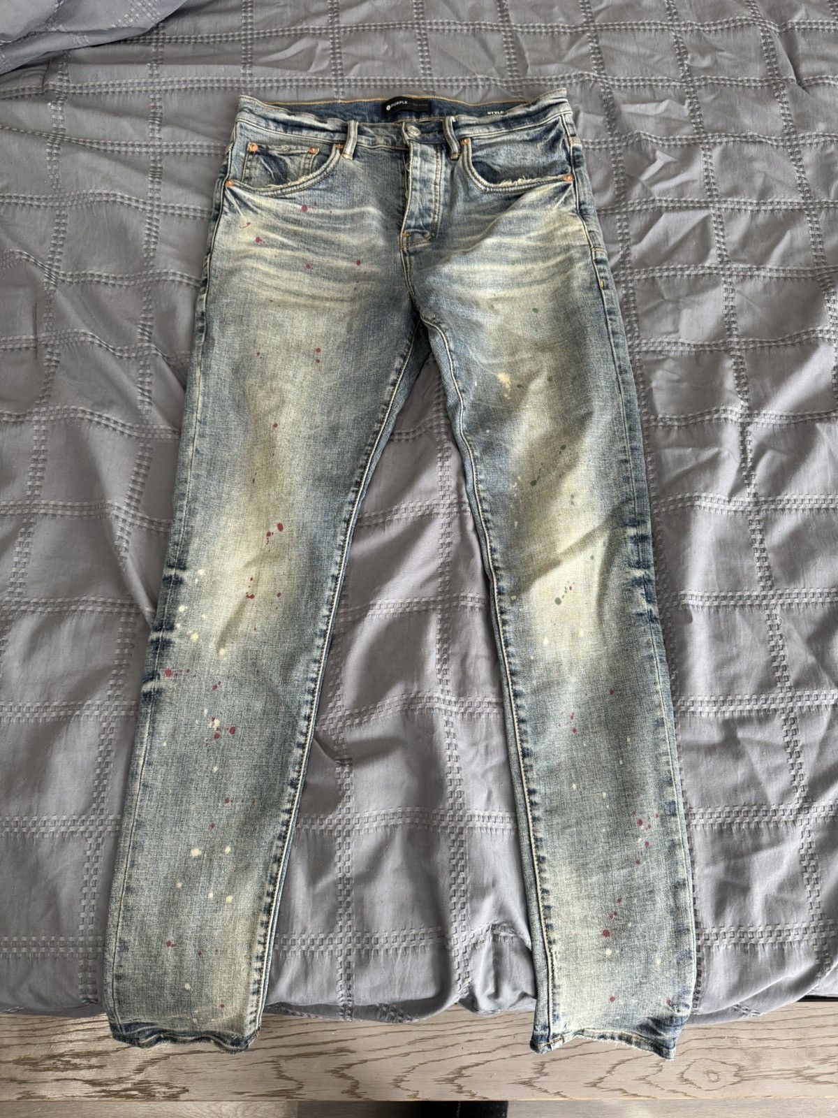 Purple Brand Purple Brand paint splatter jeans Size US 31 - 1 Thumbnail