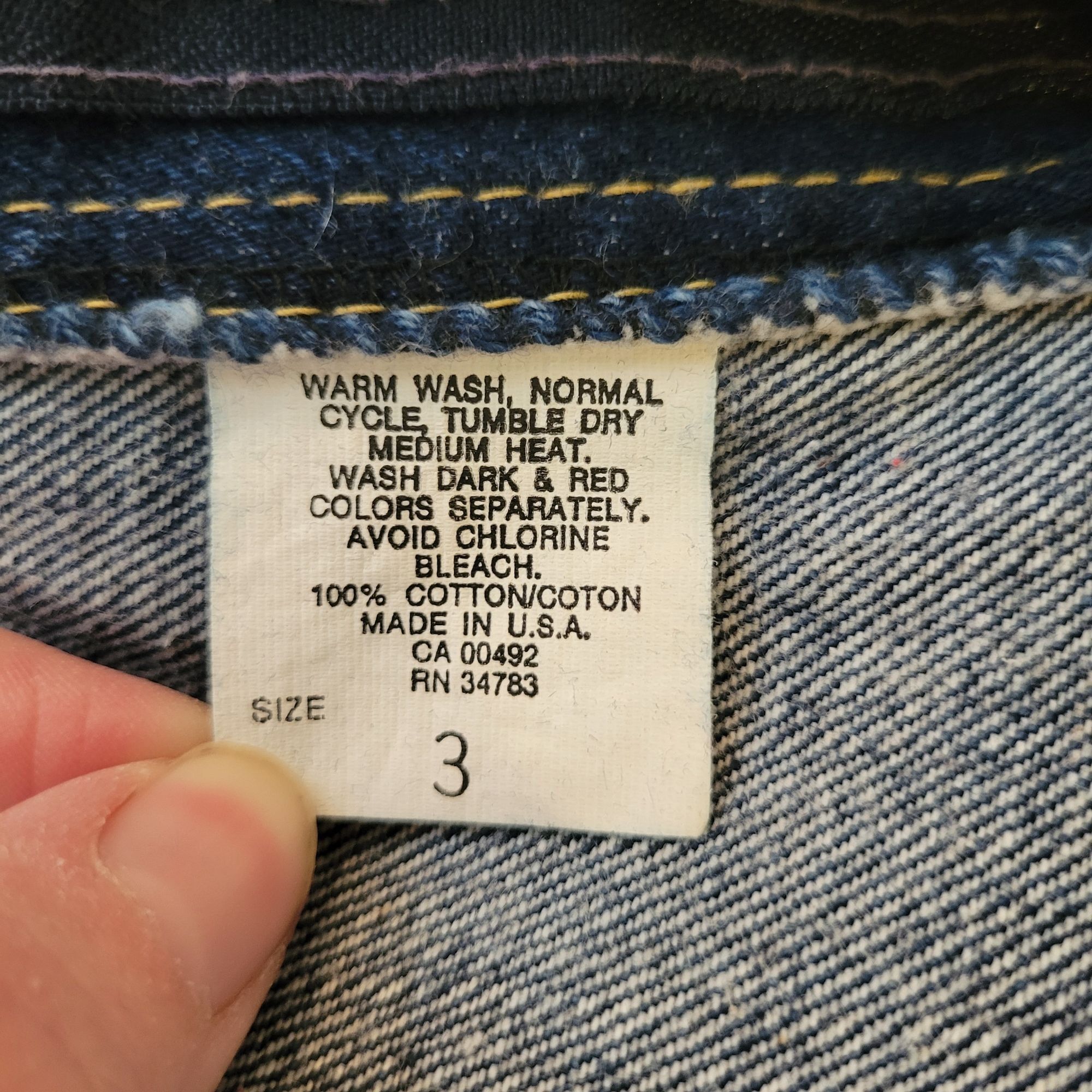 Lee Vintage Lee Riders 3 High Waisted Denim Blue Jean Midi Skirt Size 23" - 3 Thumbnail