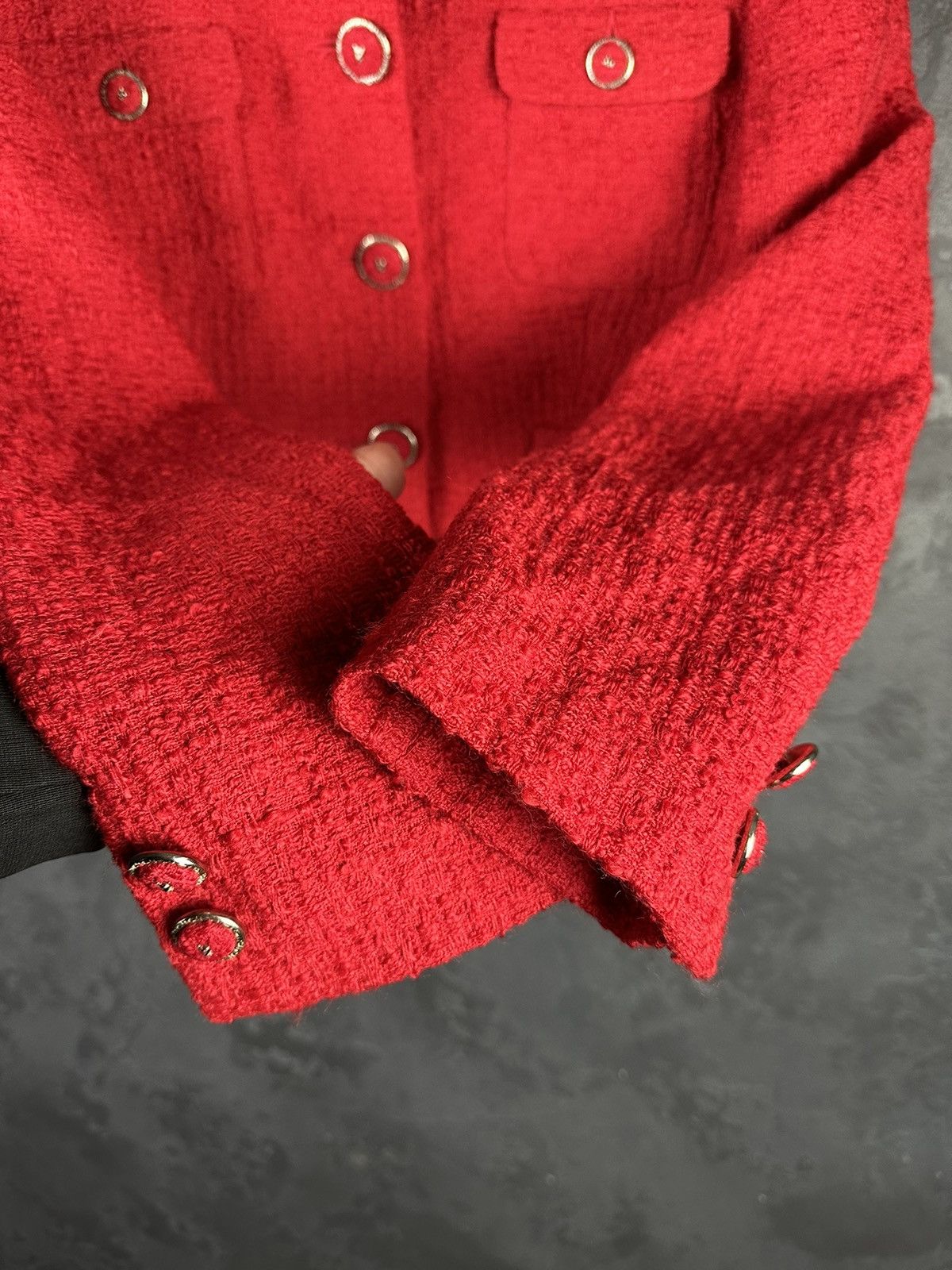 Versace × Vintage Archive!! VERSACE Classic V2 80s Red Skirt Jacket Suit Wool Size M / US 6-8 / IT 42-44 - 9 Thumbnail