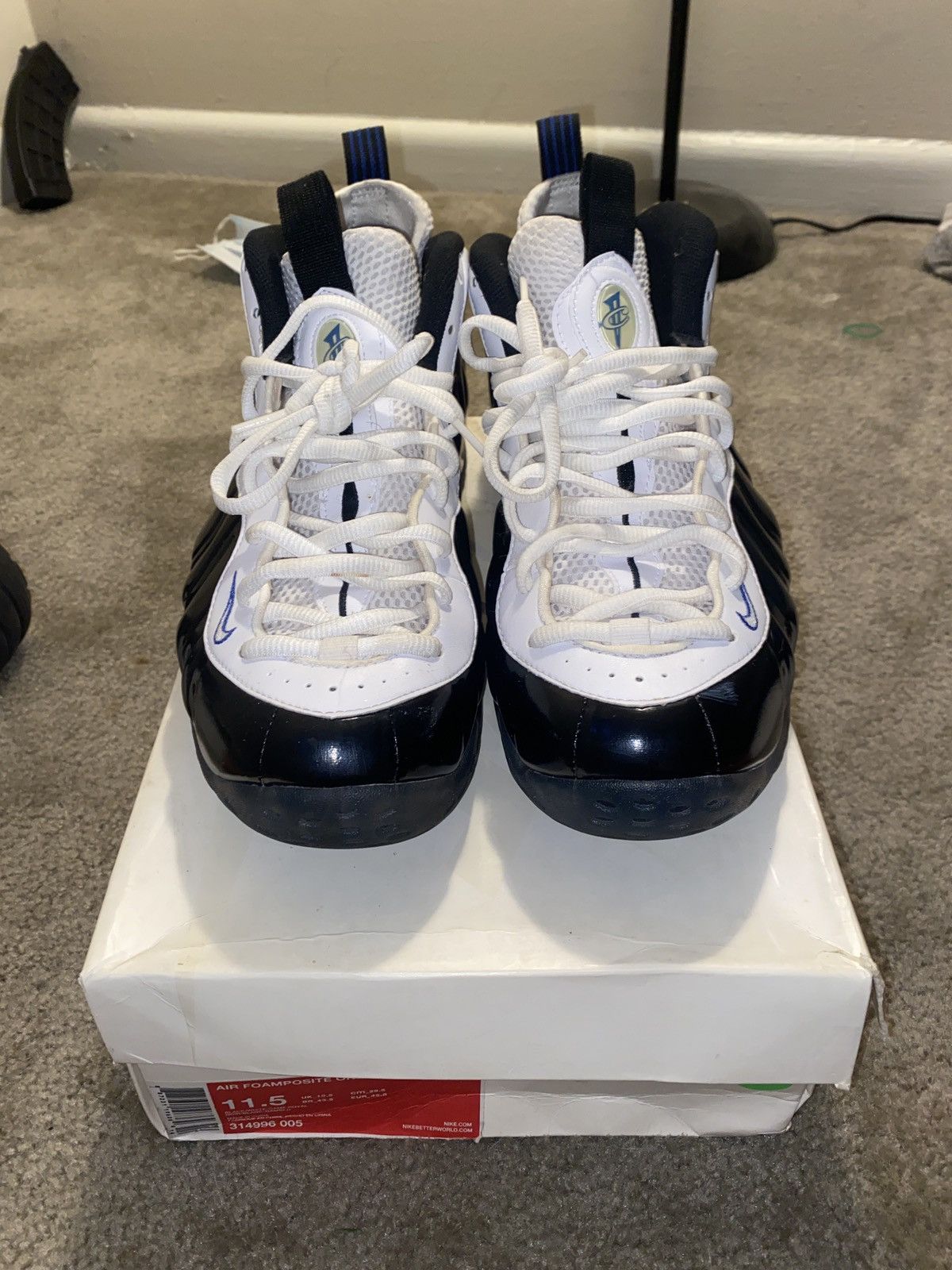 image of Nike Concord Foamposites Shoes in White, Men's (Size 11.5)