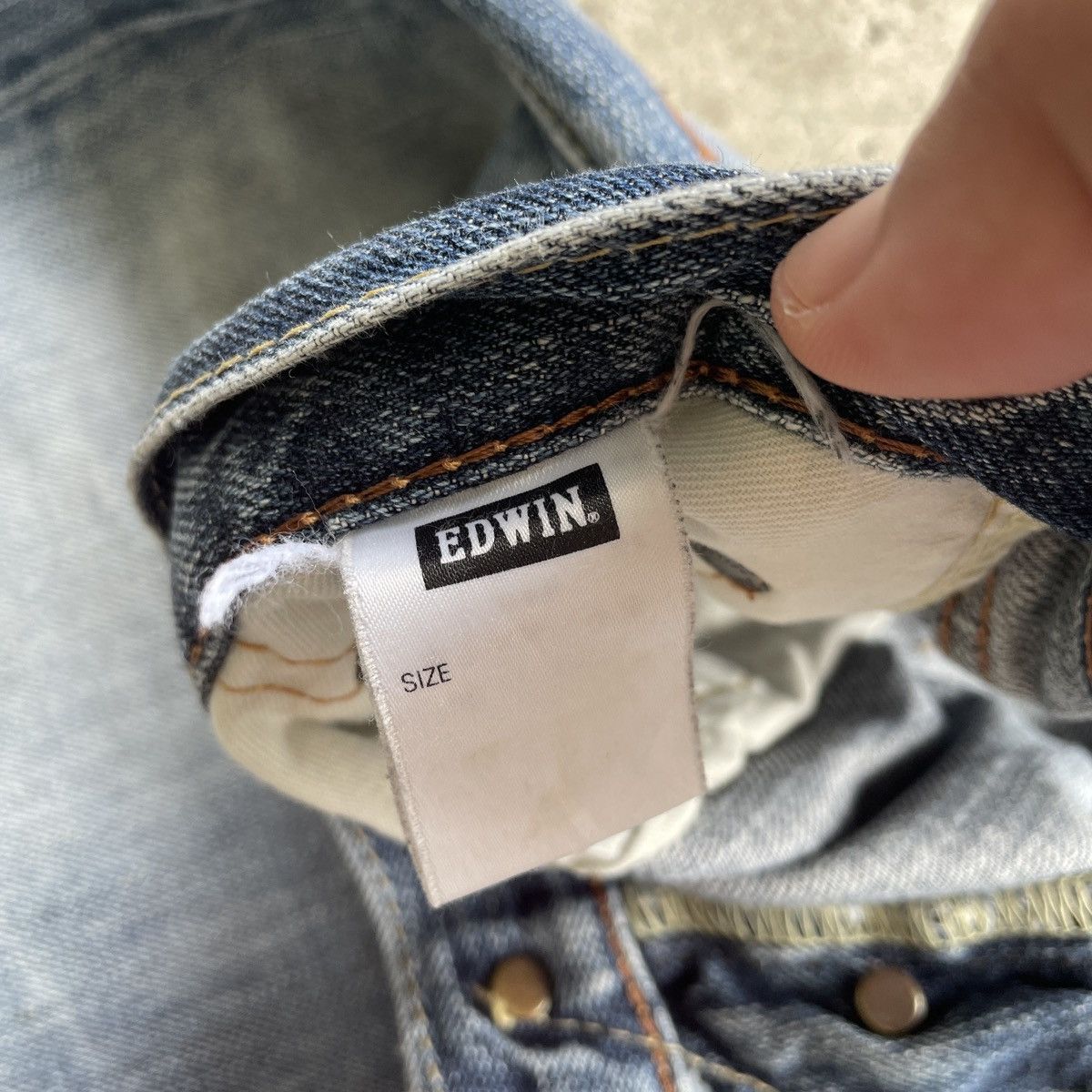 Edwin × Jean × Vintage Vintage Faded Edwin 505 Orange Tag Jeans Pants Distressed Size US 34 / EU 50 - 7 Thumbnail