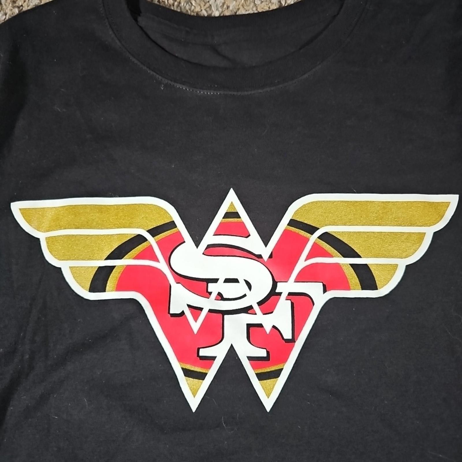 Hanes San Francisco 49ers Wonder Woman Hanes Large Black Tshirt Size US L / EU 52-54 / 3 - 2 Thumbnail