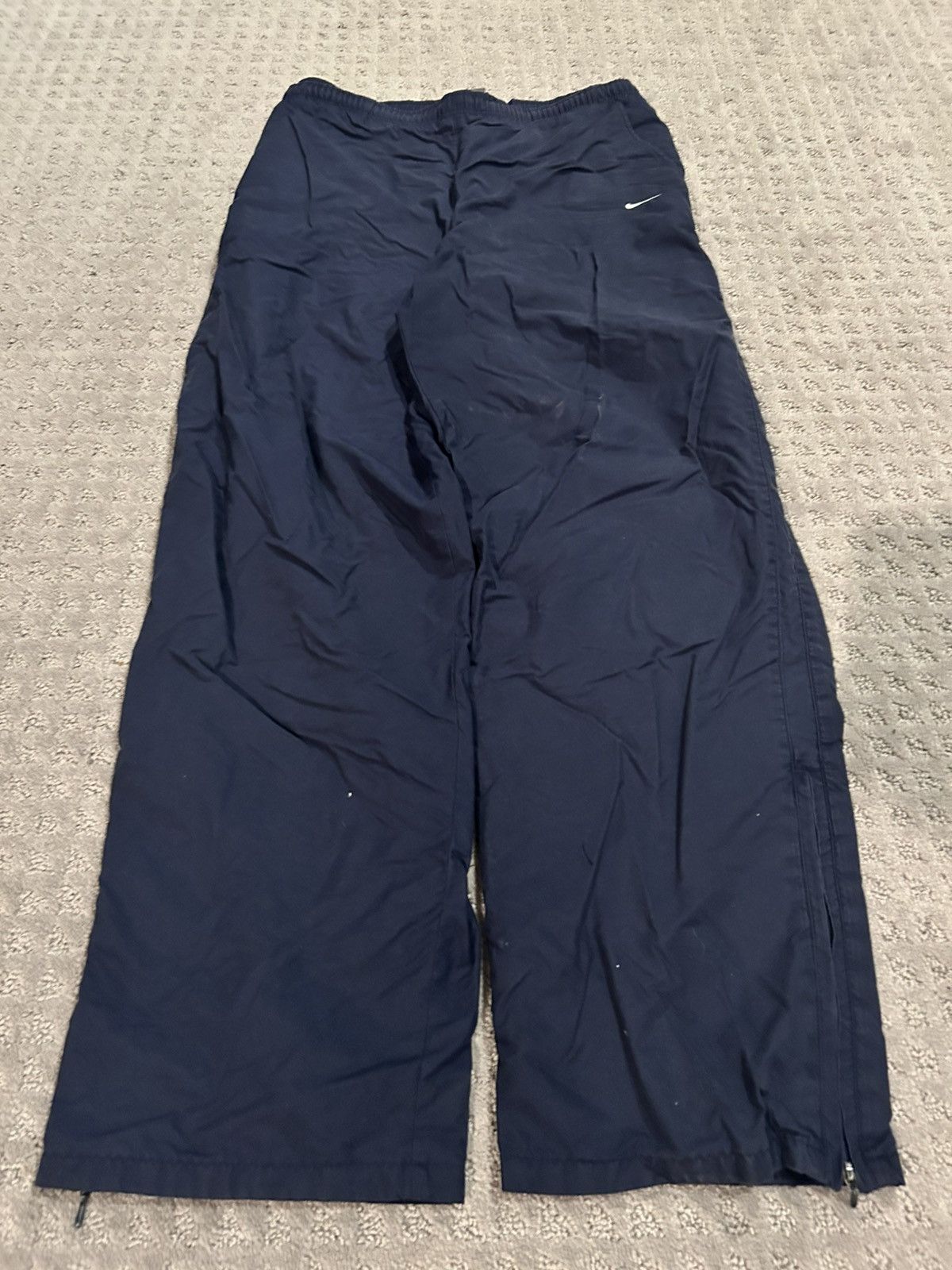 Nike × Vintage Vintage 90’s Navy Nike Baggy Track Pants Size US 36 / EU 52 - 2 Thumbnail