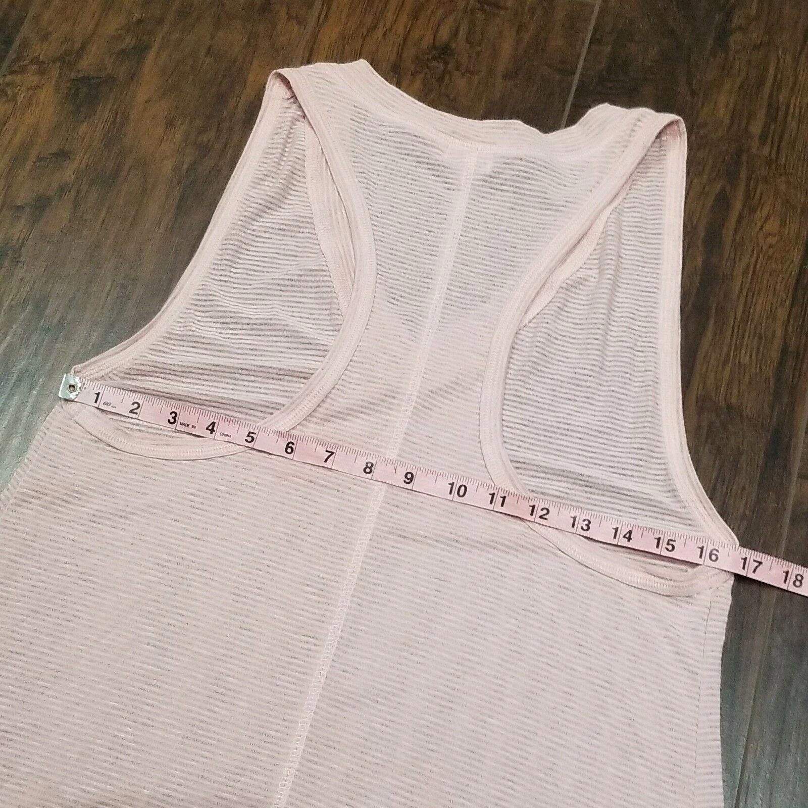 Designer Honey Punch Basics Tank Top Medium Mauve Pink Striped Sheer Size M / US 6-8 / IT 42-44 - 4 Thumbnail