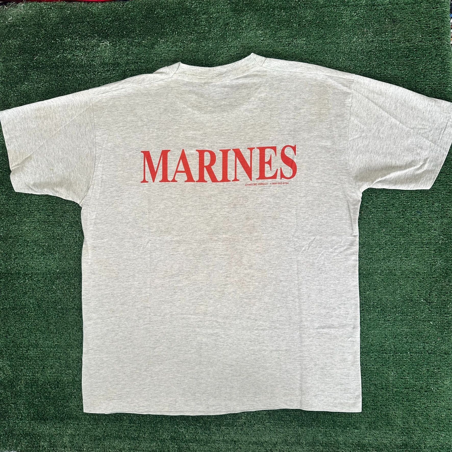 Vintage Vintage 90s USMC Marines Insignia T-Shirt Single Stitch Reti Size US L / EU 52-54 / 3 - 5 Thumbnail