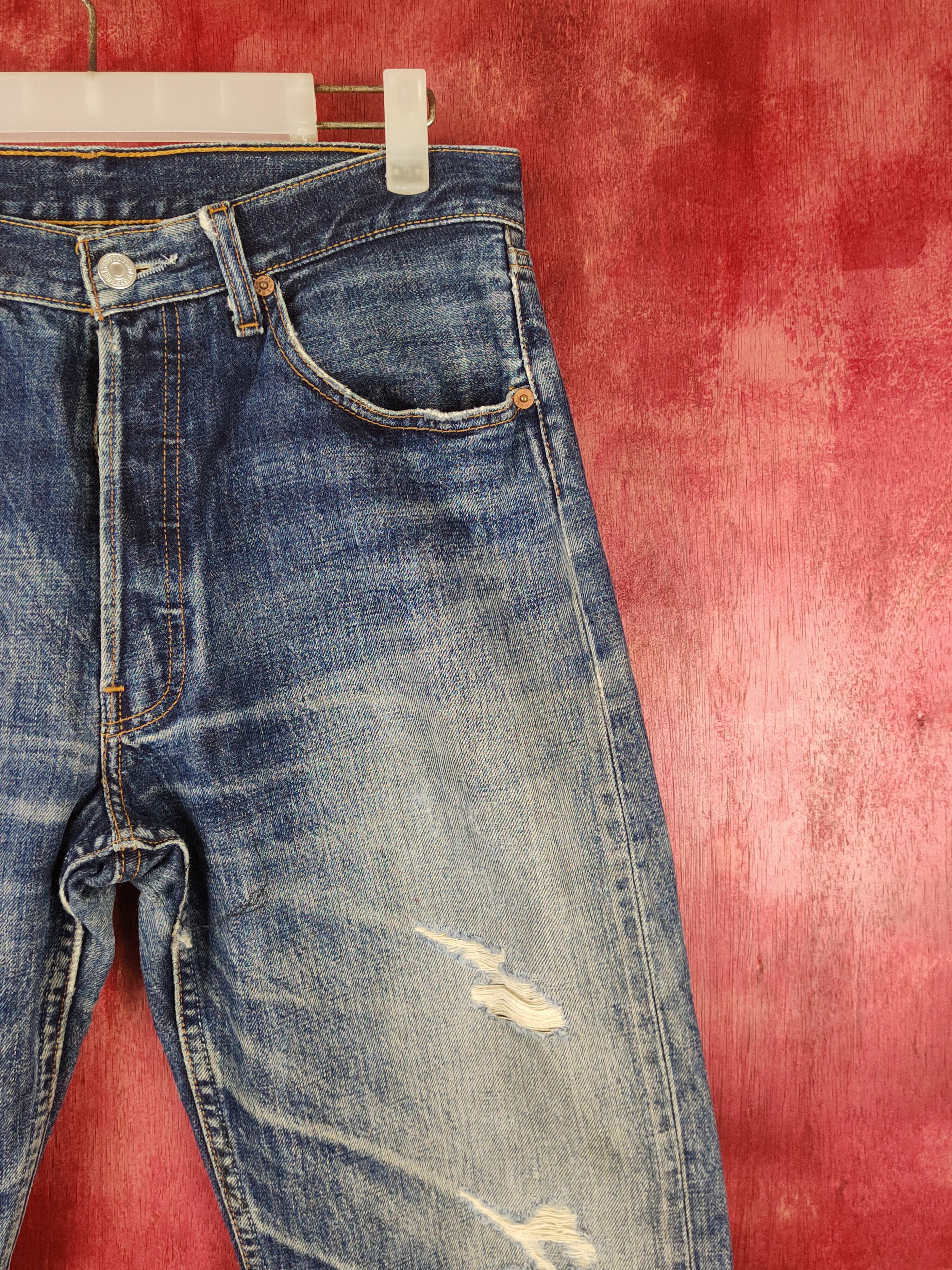 Levi's 501 Levi's vtg ripped Distressed Denim jeans Pants #S1371 Size US 32 / EU 48 - 6 Thumbnail