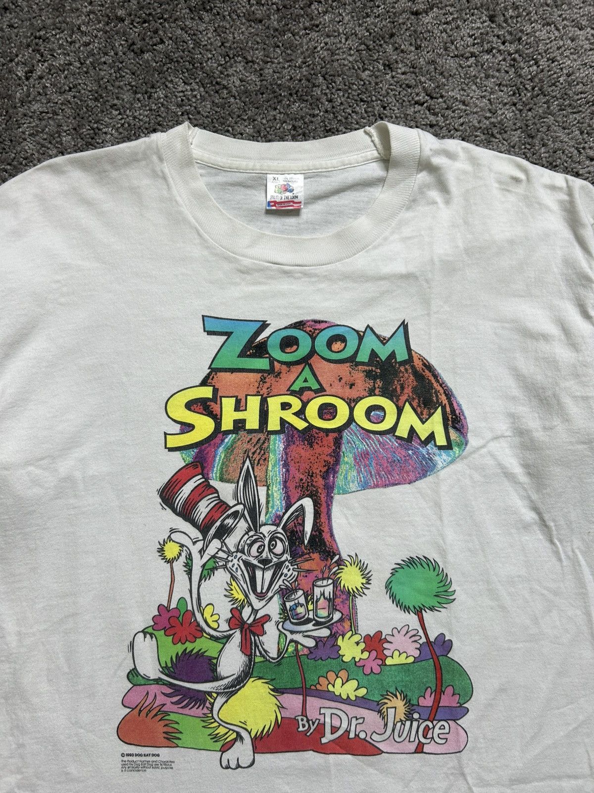 Vintage Vintage 90s Zoom a Shroom Dr Juice Parody Drug Tee Dog 1993 Size US XL / EU 56 / 4 - 6 Thumbnail
