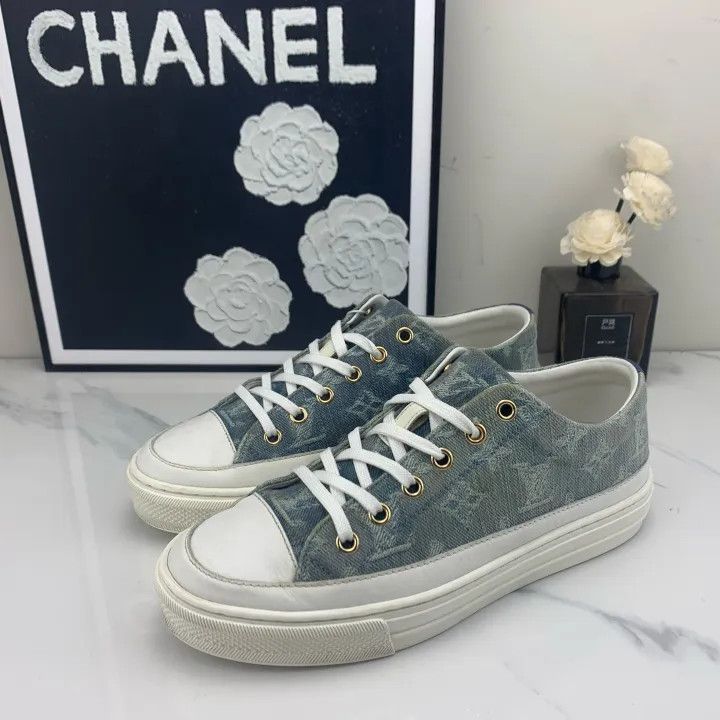 Louis Vuitton Louis Vuitton Stellar Casual Sneakers in Denim Blue 0079 Size US 6 / IT 36 - 1 Thumbnail