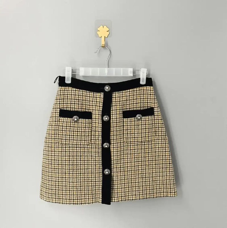 Miu Miu Miu Miu Light Brown Wool Skirt 0089 Size 36" / US 14 / IT 50 - 1 Thumbnail