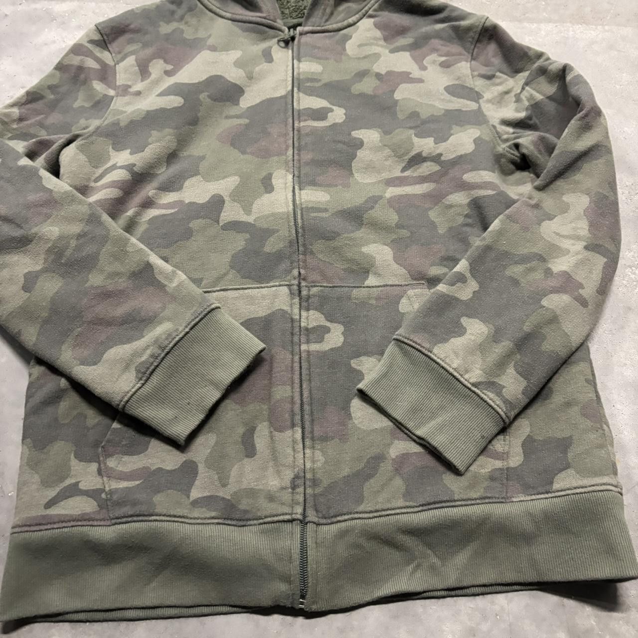 Japanese Brand × Vintage Crazy Vintage Y2K/2000s Grunge Camo Skater Sherpa Lined Zip Up Hoodie! Size L / US 10 / IT 46 - 5 Thumbnail