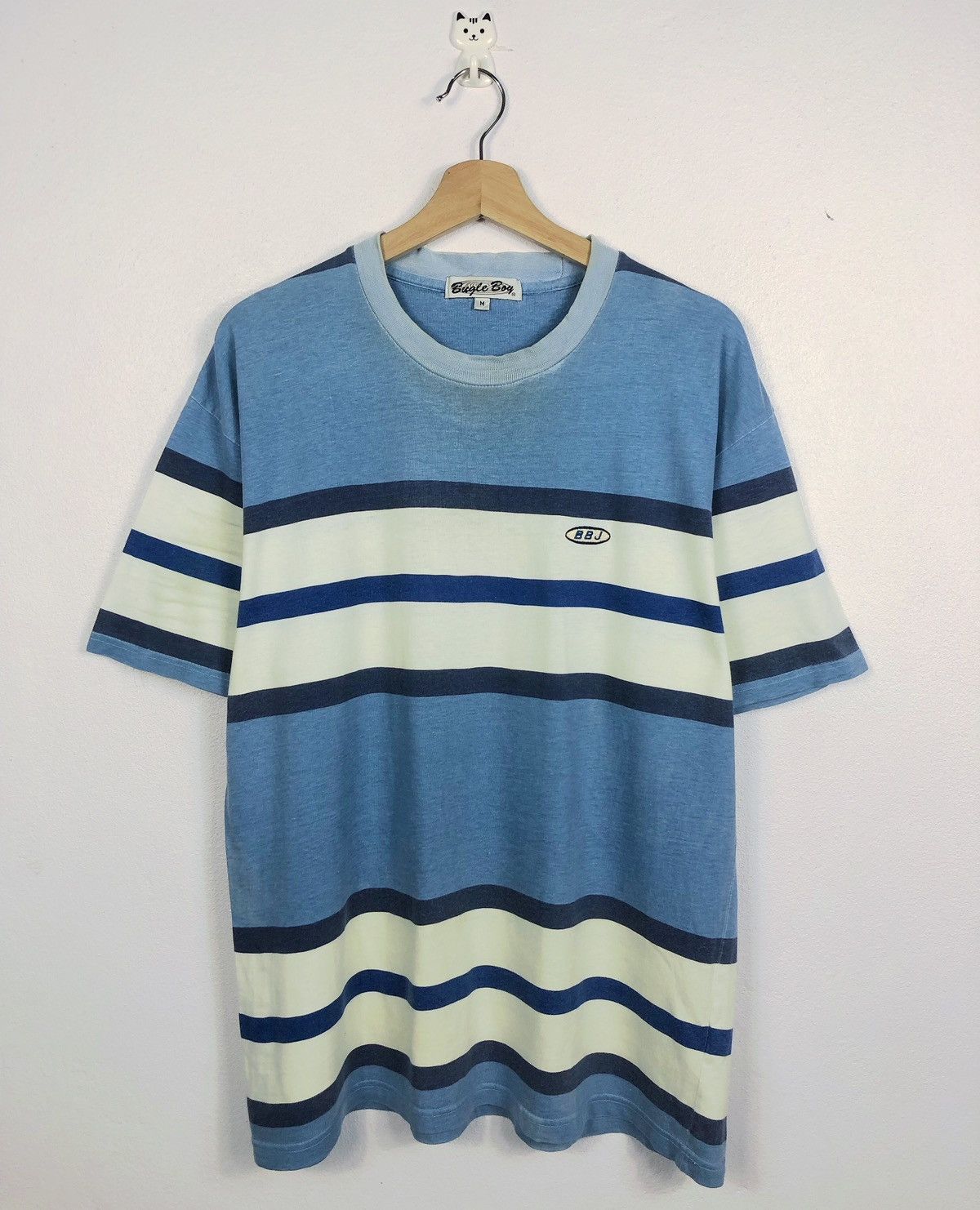 image of Bugle Boy Stripes Tee in Blue White Stripes, Men's (Size Medium)