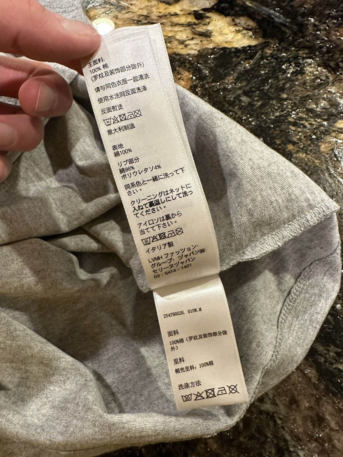 Celine × Hedi Slimane Celine Gradient Logo Print Grey Melange Loose T-Shirt Size US L / EU 52-54 / 3 - 12 Thumbnail