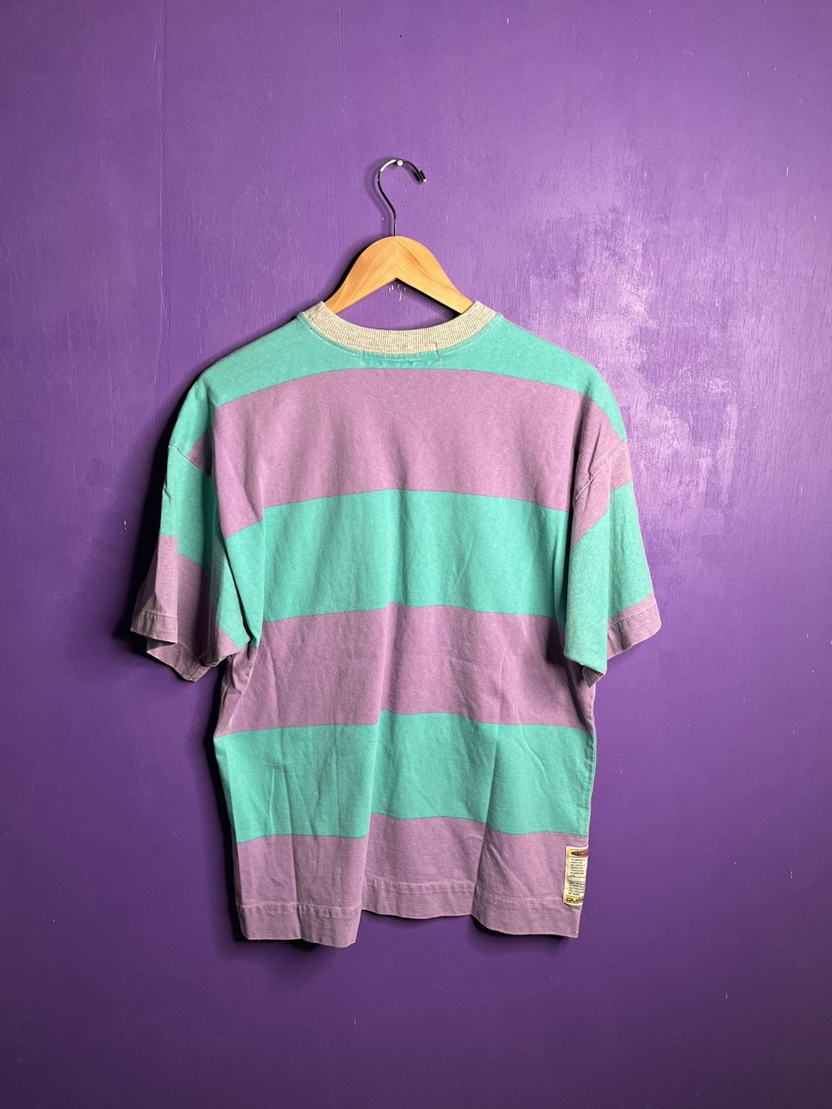 Vintage 90s Quicksilver striped logo pocket tee