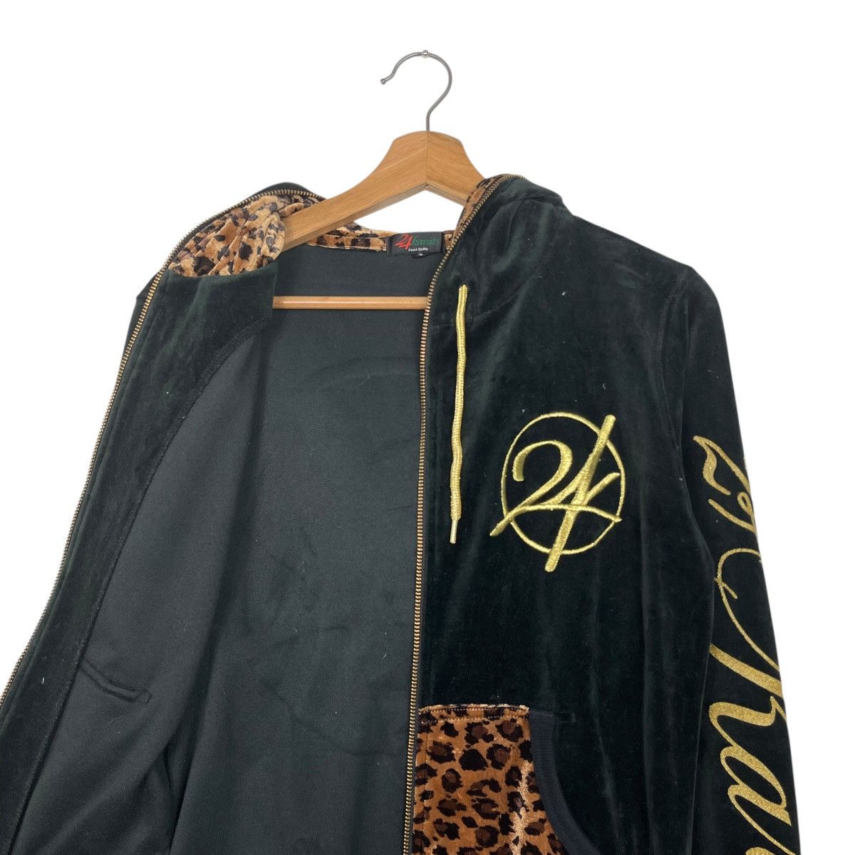 Japanese Brand 24 Karats Digger Big Logo Zipper Velvet Hoodie Size Small Size US S / EU 44-46 / 1 - 11 Thumbnail