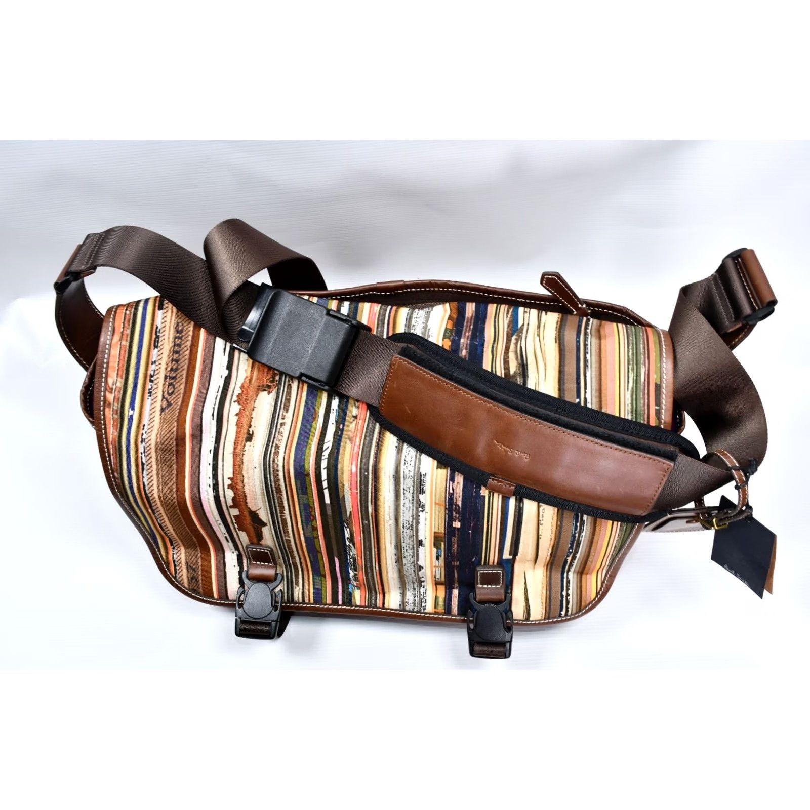Paul Smith Paul Smith Striped Messenger Bag Multicoloured Men Large Cotton Leather Vintage: No Size ONE SIZE - 7 Thumbnail