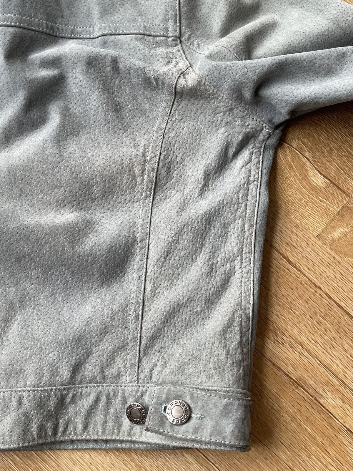 Vintage REAL RABBIT FUR Archive Baby Blue Suede Leather Jacket Y2K Size S / US 4 / IT 40 - 24 Thumbnail