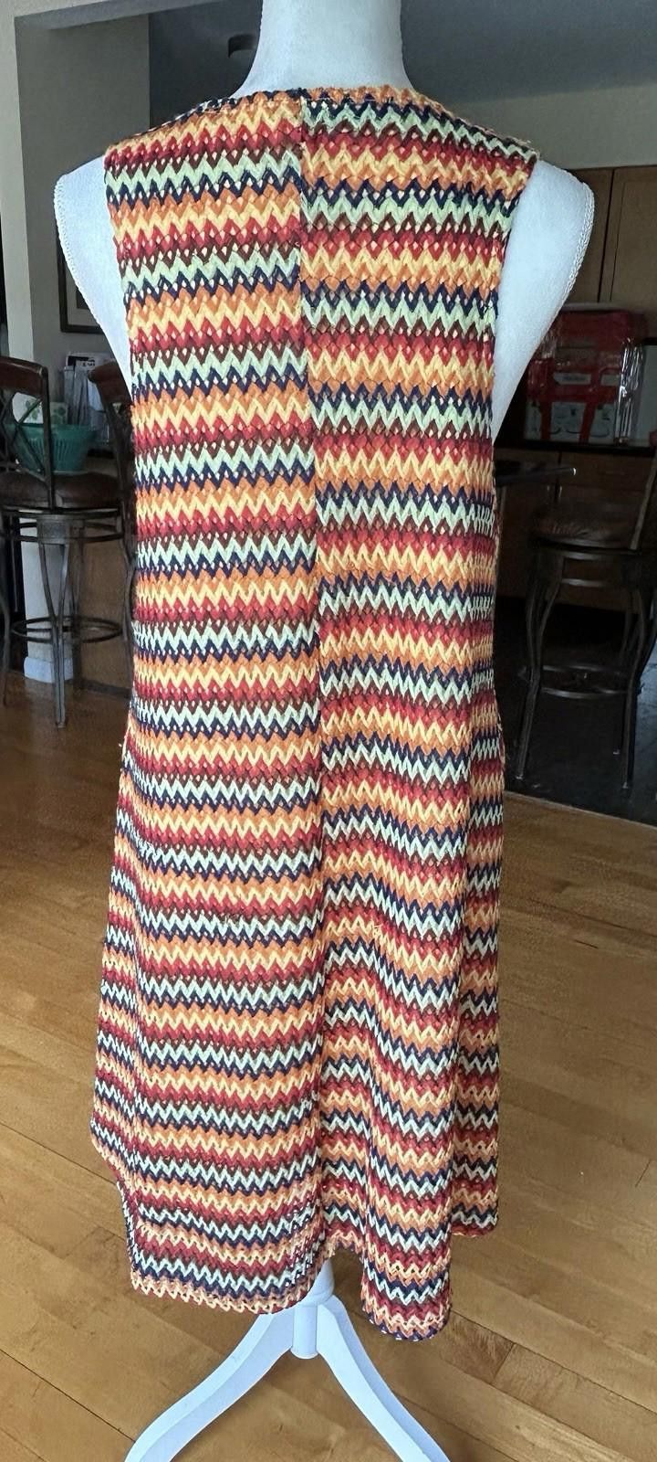 Other SJS Plus Size 1X Chevron Multi Colored Crochet Tank Dress Size XL / US 12-14 / IT 48-50 - 5 Thumbnail