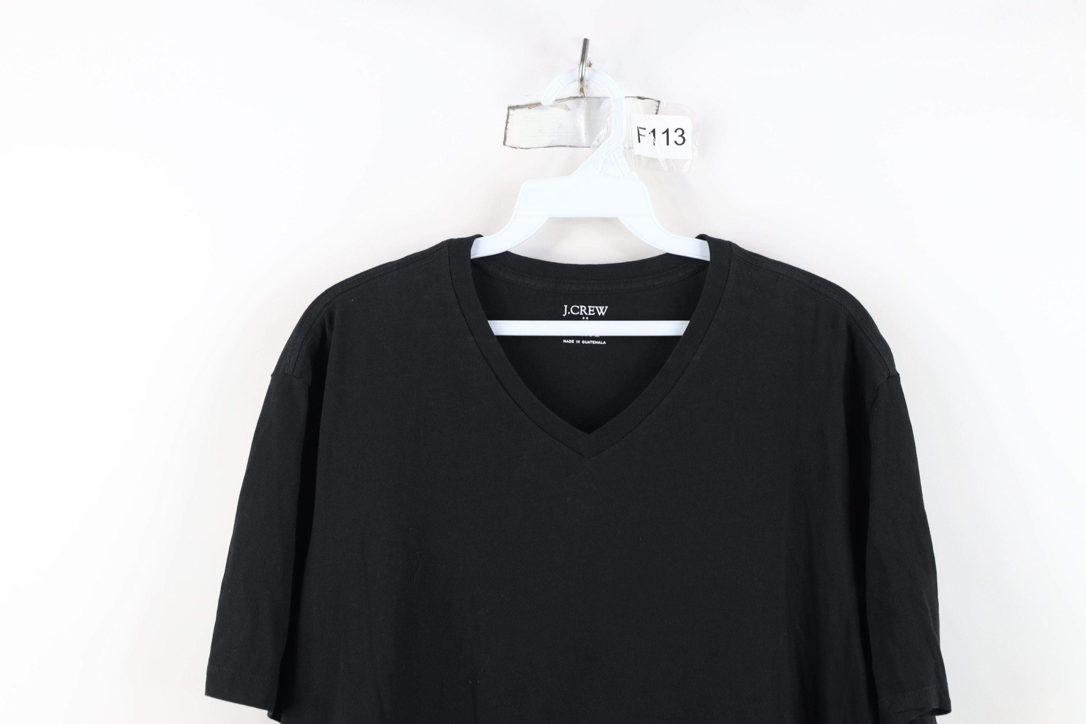 J.Crew J Crew Blank Cotton Knit Short Sleeve V-Neck T-Shirt Black Size US L / EU 52-54 / 3 - 2 Thumbnail