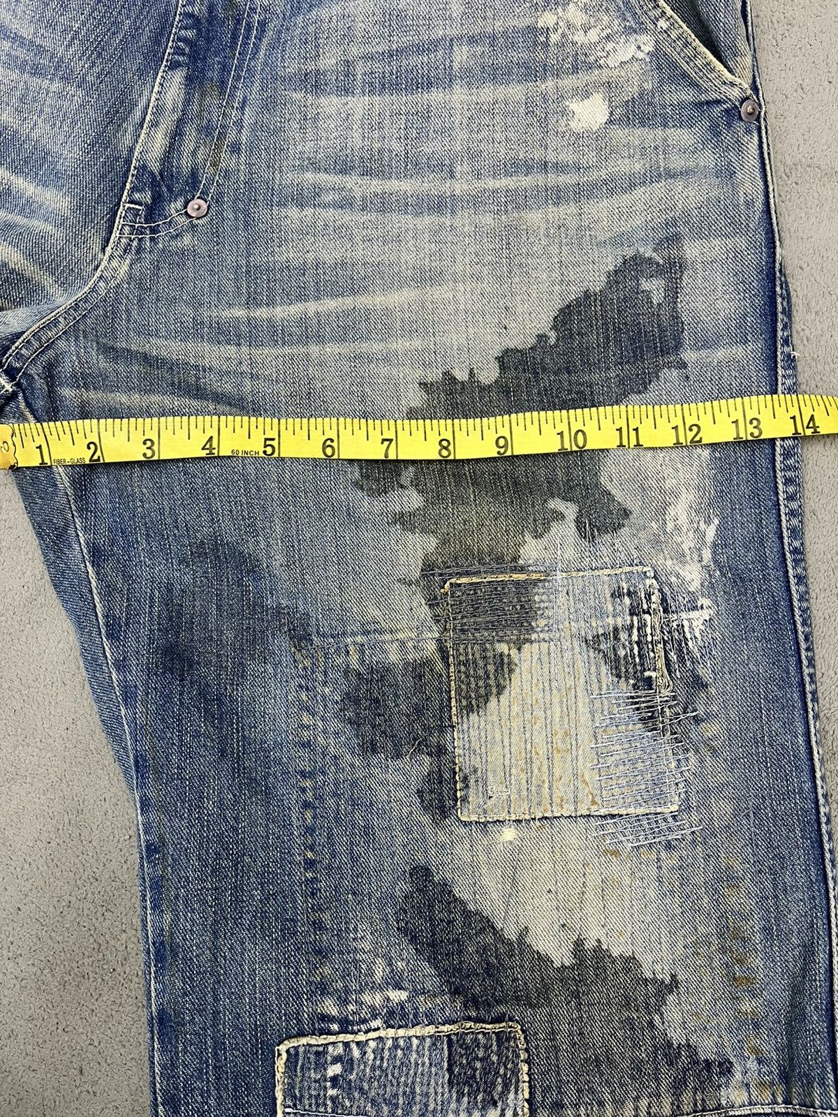 MasterPiece × Vintage ARCHIVE💥MASTERPIECE RECONSTRUCTED DOUBLE KNEE DENIM Size US 35 - 13 Thumbnail