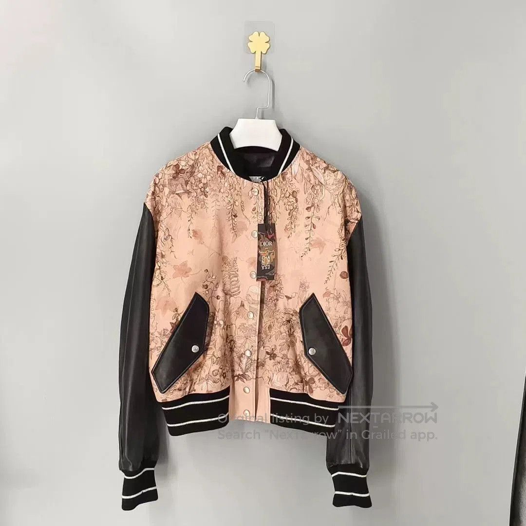 Dior Christian Dior Leather Floral Baseball Jacket. Size S / US 4 / IT 40 - 1 Thumbnail