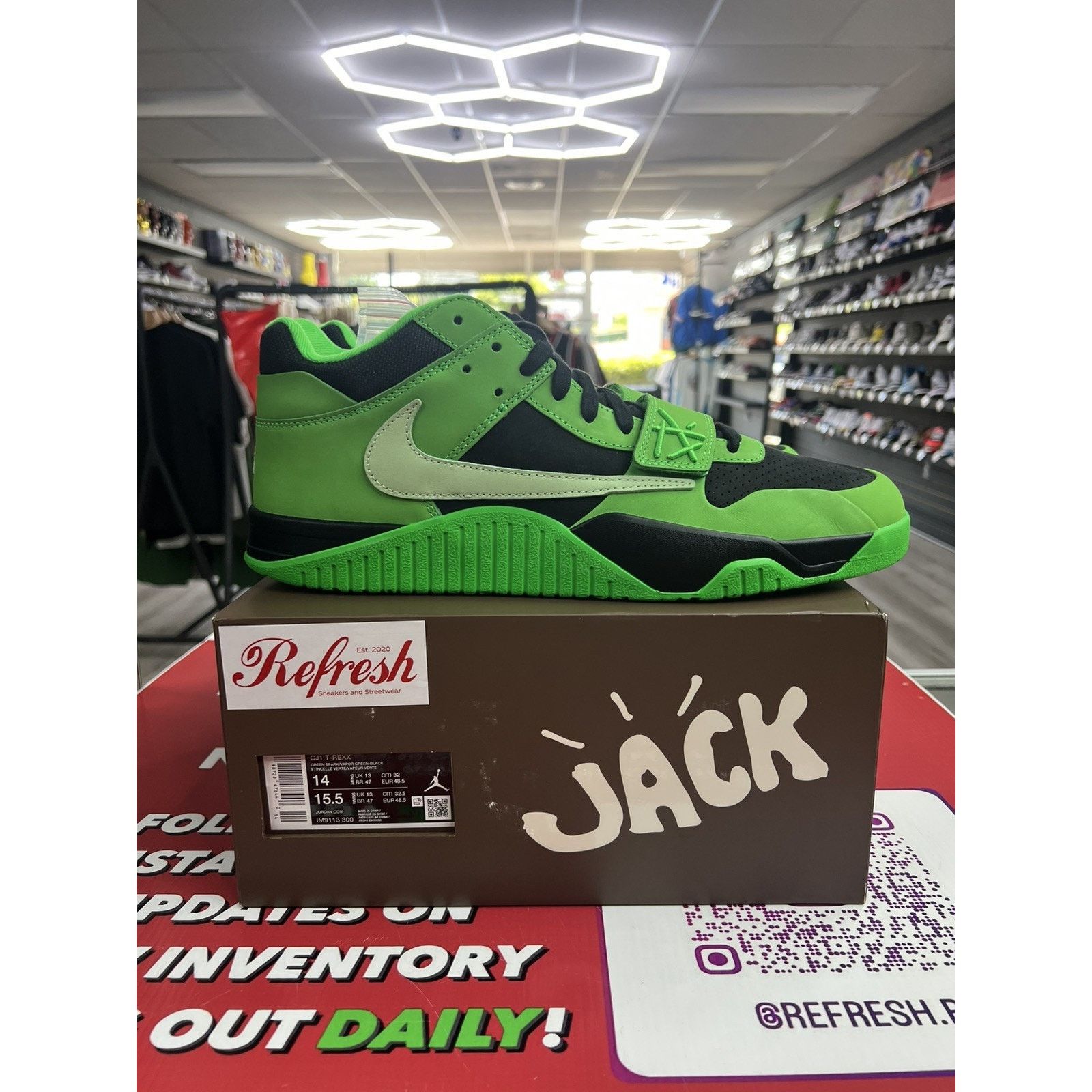 Jordan Brand Jumpman Jack Travis Scott Green Spark Size 14 IM9113-300 Size US 14 / EU 47 - 1 Thumbnail