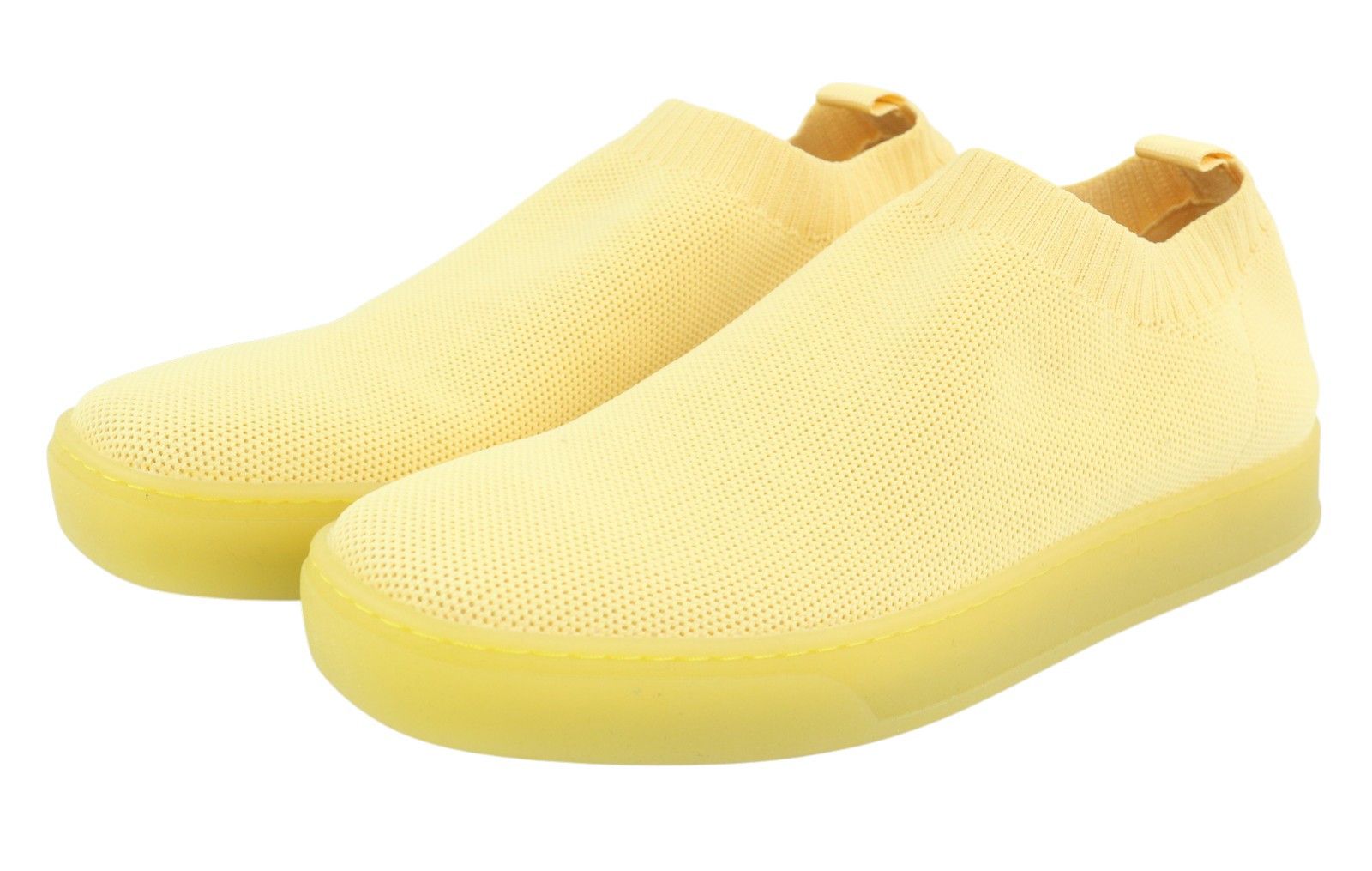 MAX&Co. EU37 Yellow Textured Slip On Square Sole Sneakers 88726 Size US 6 / IT 36 - 2 Thumbnail