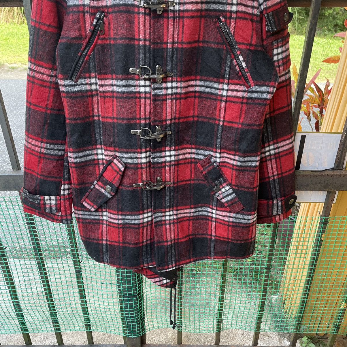 Designer × In The Attic × Japanese Brand 🔥🔥🇯🇵In The Attic Red Tartan Hooded Sherpa Duffel Wool Jacket Size US M / EU 48-50 / 2 - 4 Thumbnail