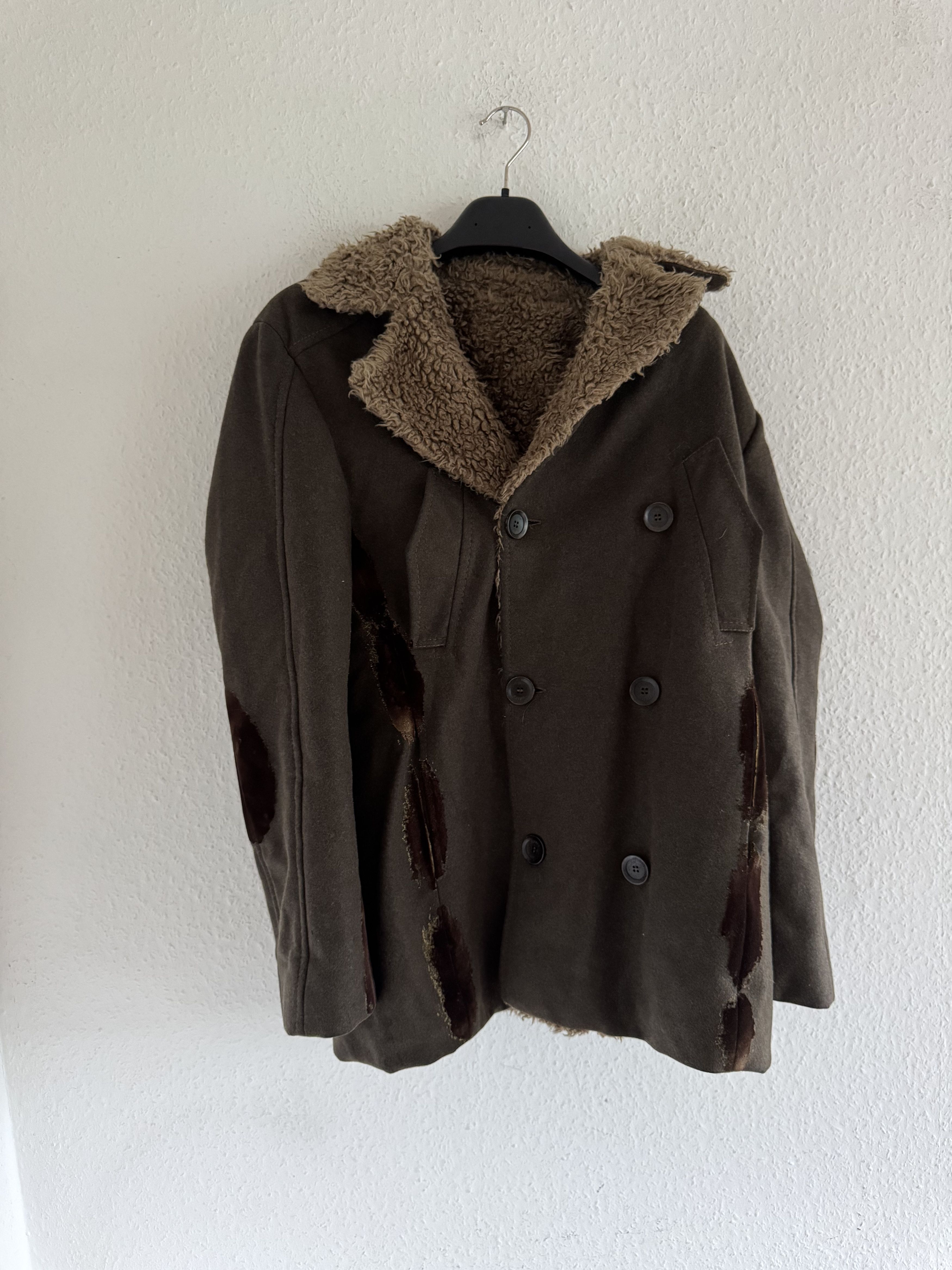 Just Cavalli Decorated Faux Fur Patch Wool Coat Size US XL / EU 56 / 4 - 5 Thumbnail
