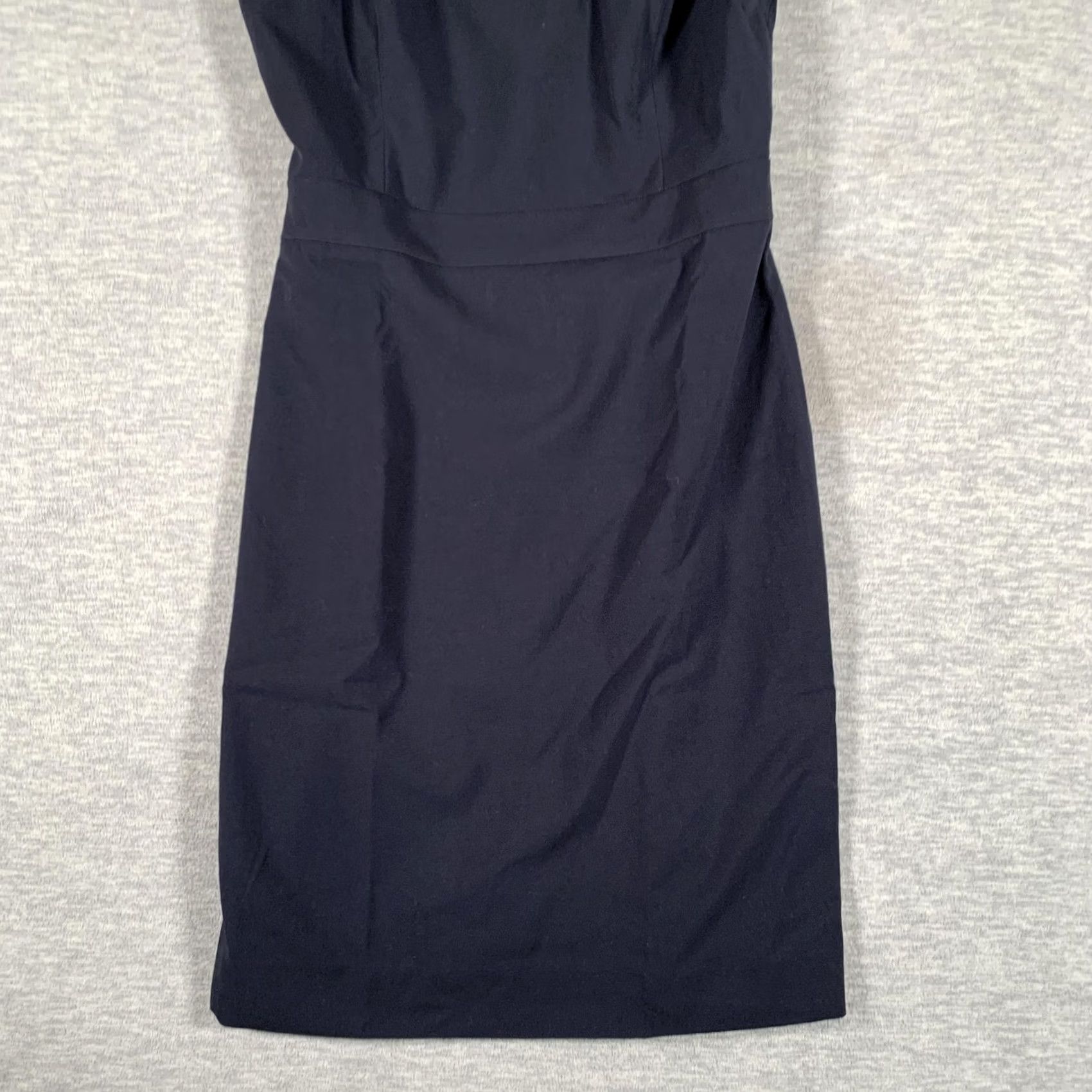 J.Crew J.CREW Dress Womens 2 Navy Sleeveless Sheath Knee Length Work Office Career Boatneck? Size XS / US 0-2 / IT 36-38 - 3 Thumbnail