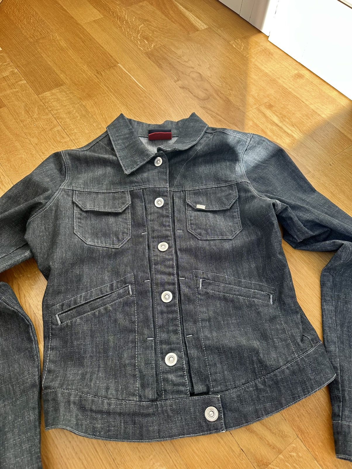 Vintage Motor jeans Denim Jacket Y2K Black Fit Size S / US 4 / IT 40 - 5 Thumbnail
