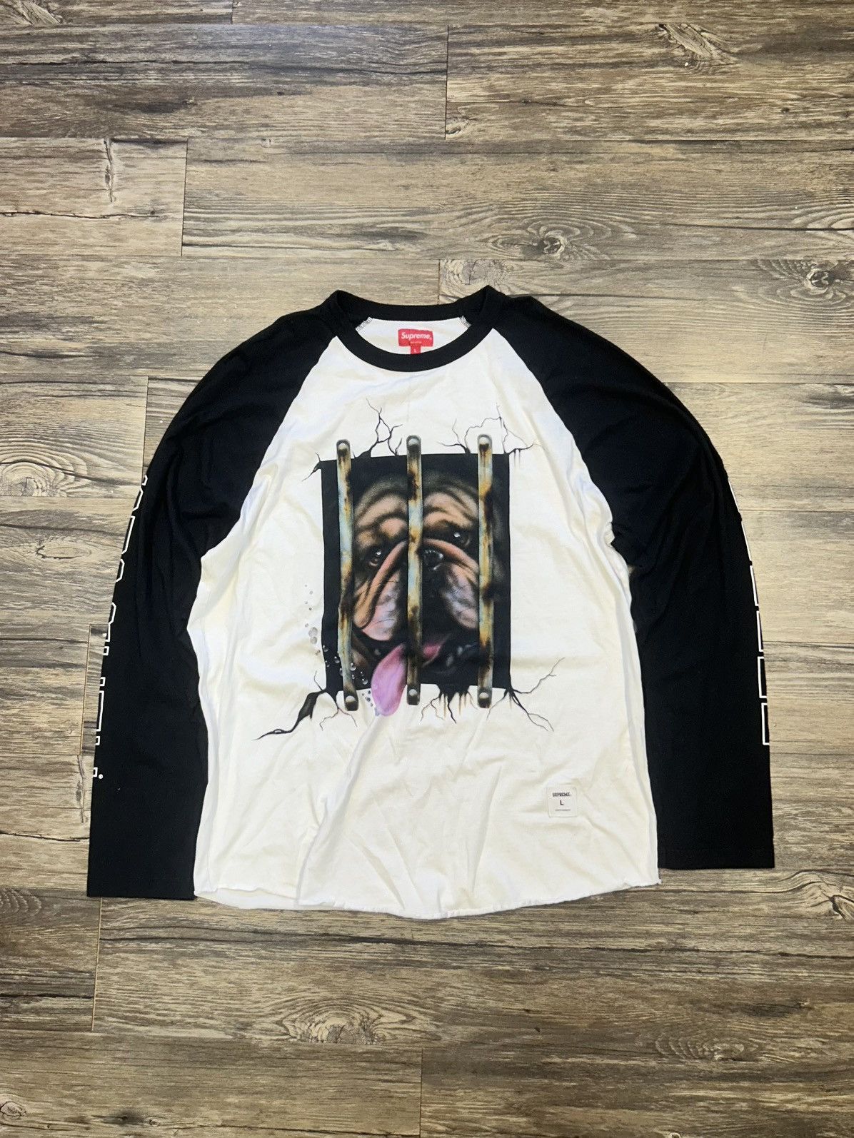 SUPREME Dog Raglan L/S Top Black