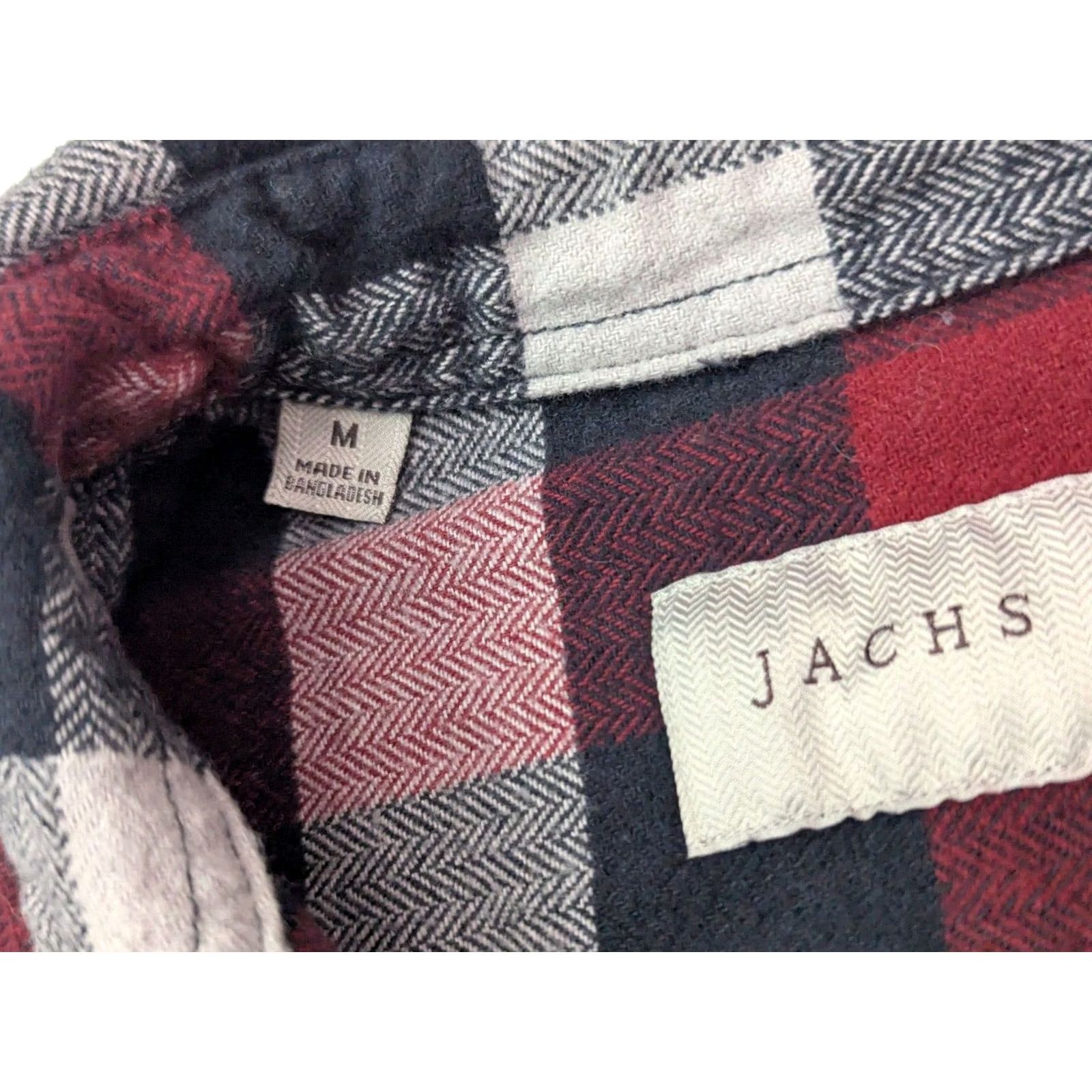 Vintage JACHS Flannel Red & Black Plaid Long Sleeve Button Shirt M Men Charter Outdoor Collar Shirt Size US M / EU 48-50 / 2 - 6 Thumbnail