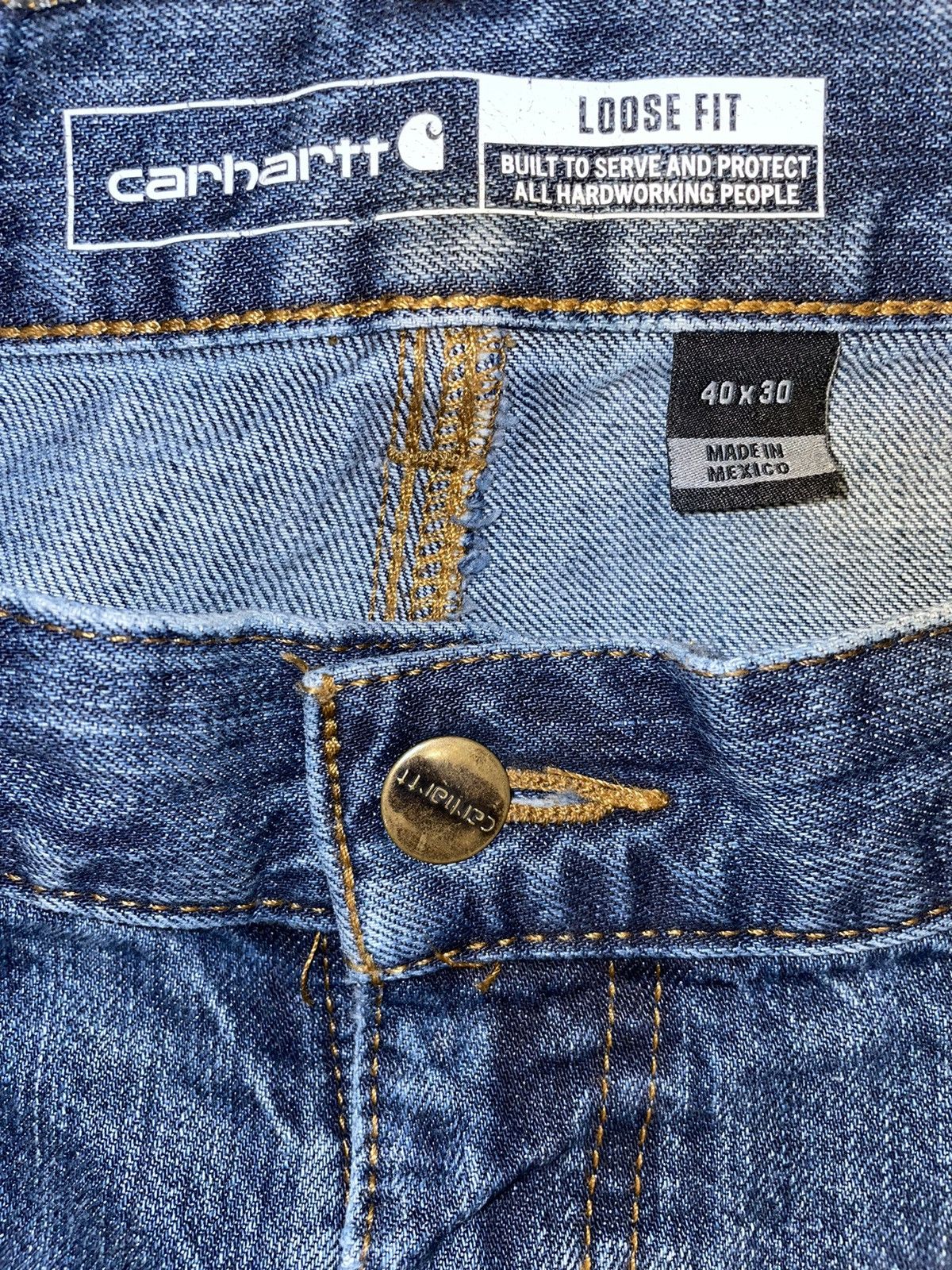 Vintage blue baggy Carhartt double knee carpenter pants