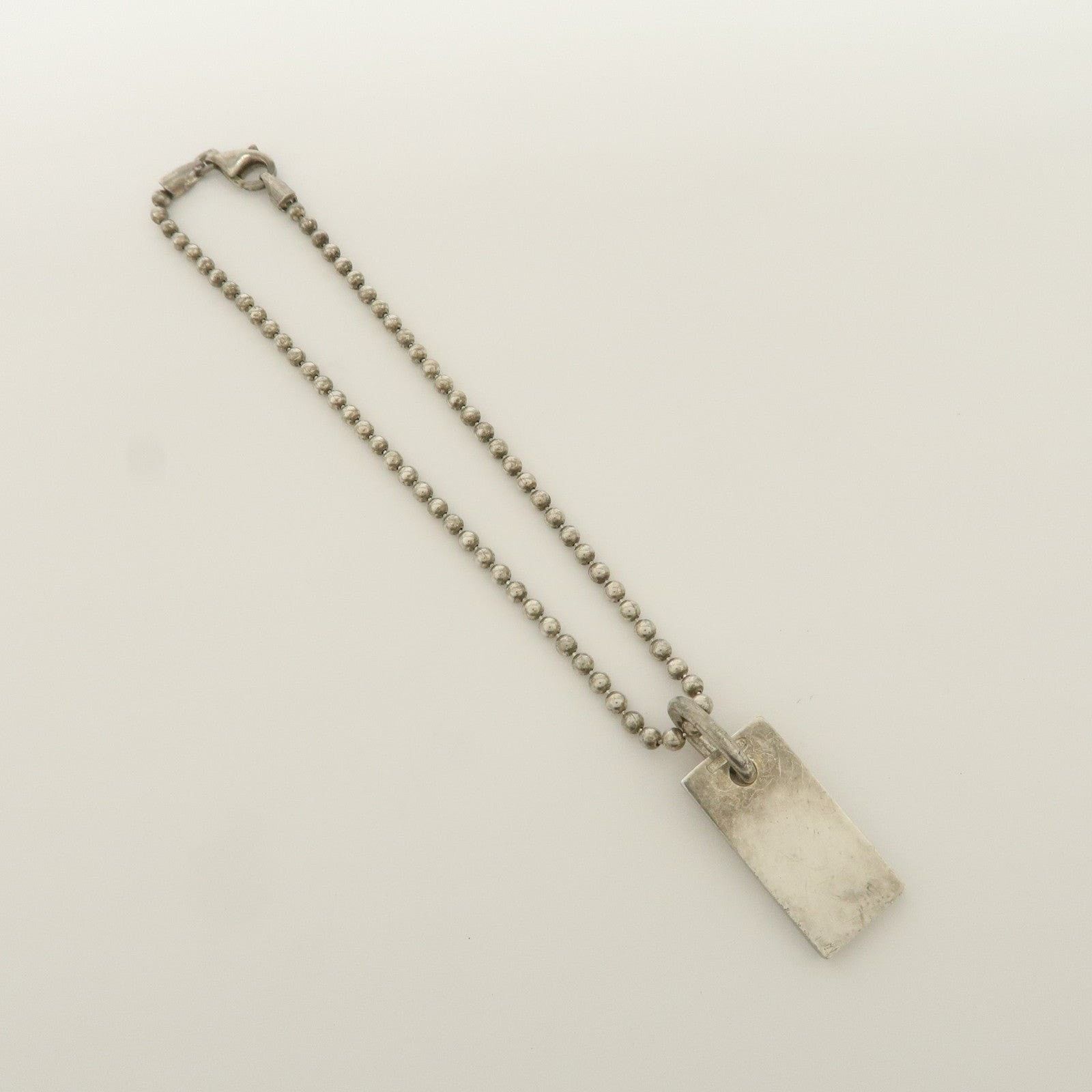 Gucci Gucci Ball Chain Rectangle Charm Sterling Silver Bracelet Size ONE SIZE - 2 Thumbnail