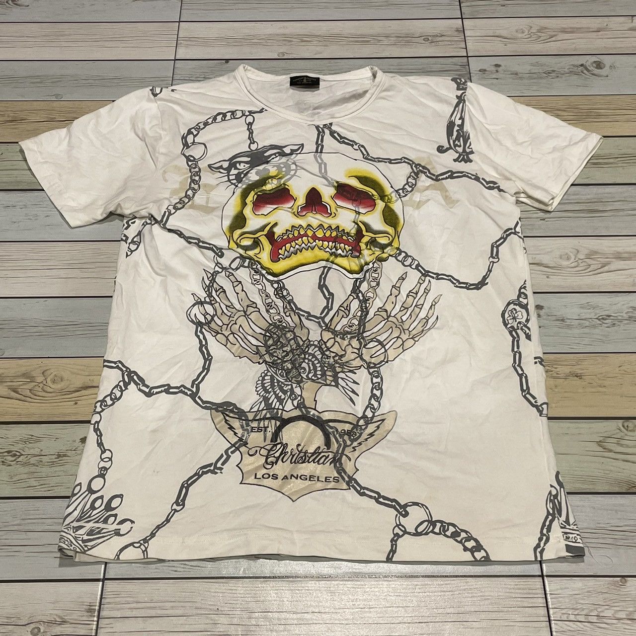 Affliction × Ed Hardy × Tapout Rare Christian Audiguer Tee Y2K Affliction Style Size US M / EU 48-50 / 2 - 1 Thumbnail