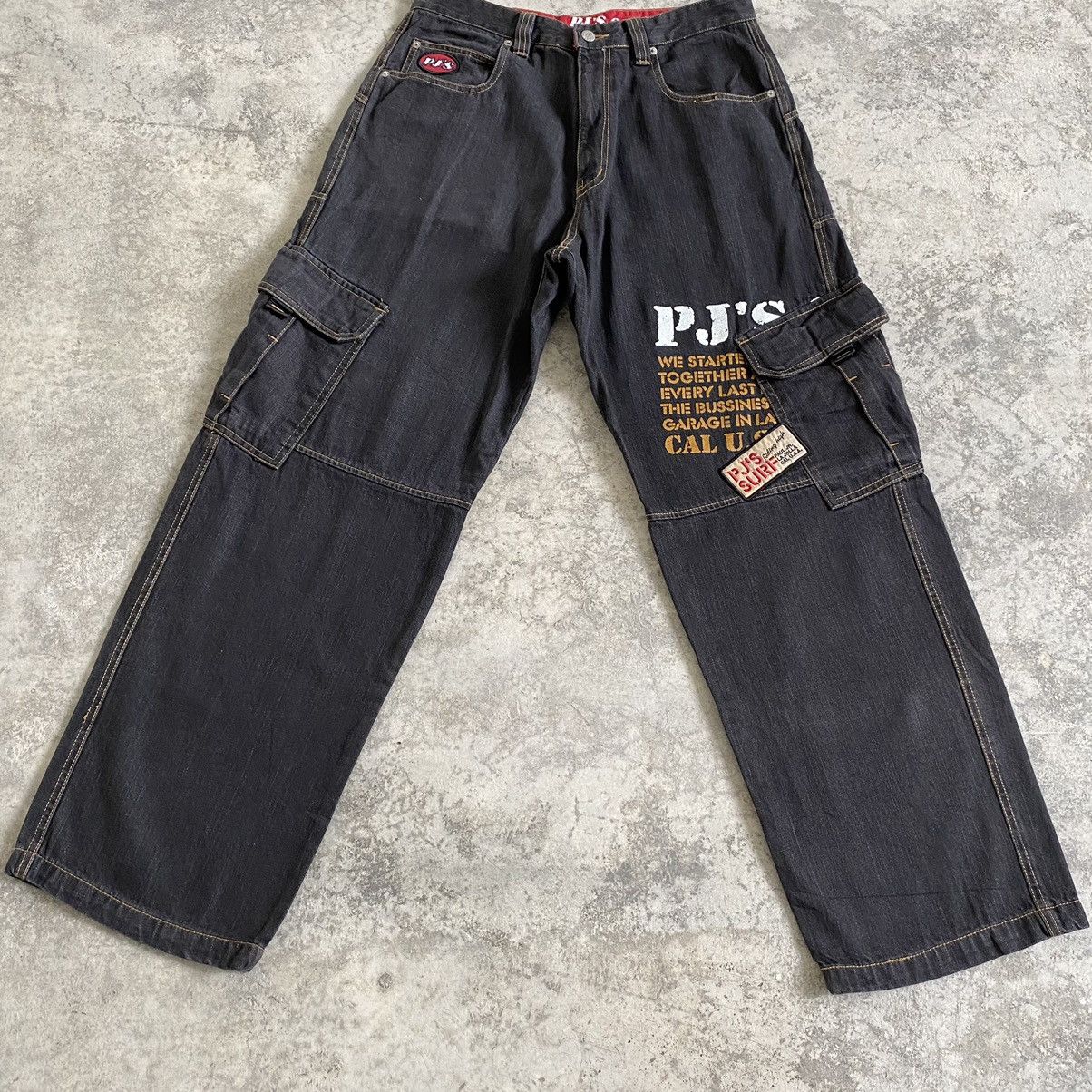 Japanese Brand 2000’s Y2K PJ’S Surf Japan Cargo Baggy Vintage Denim Jeans Size US 32 / EU 48 - 4 Thumbnail