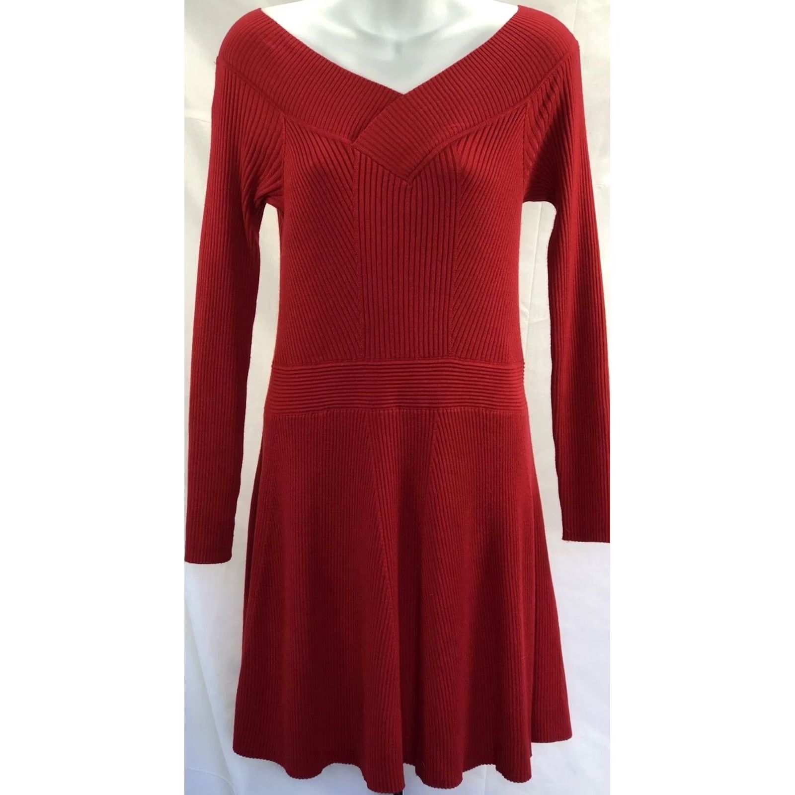 Vintage VINTAGE Candies Sweater Dress XL Jrs Red V-Neck Long Sleeve Fit & Flare Y2K Dressmens? Size XL / US 12-14 / IT 48-50 - 7 Thumbnail